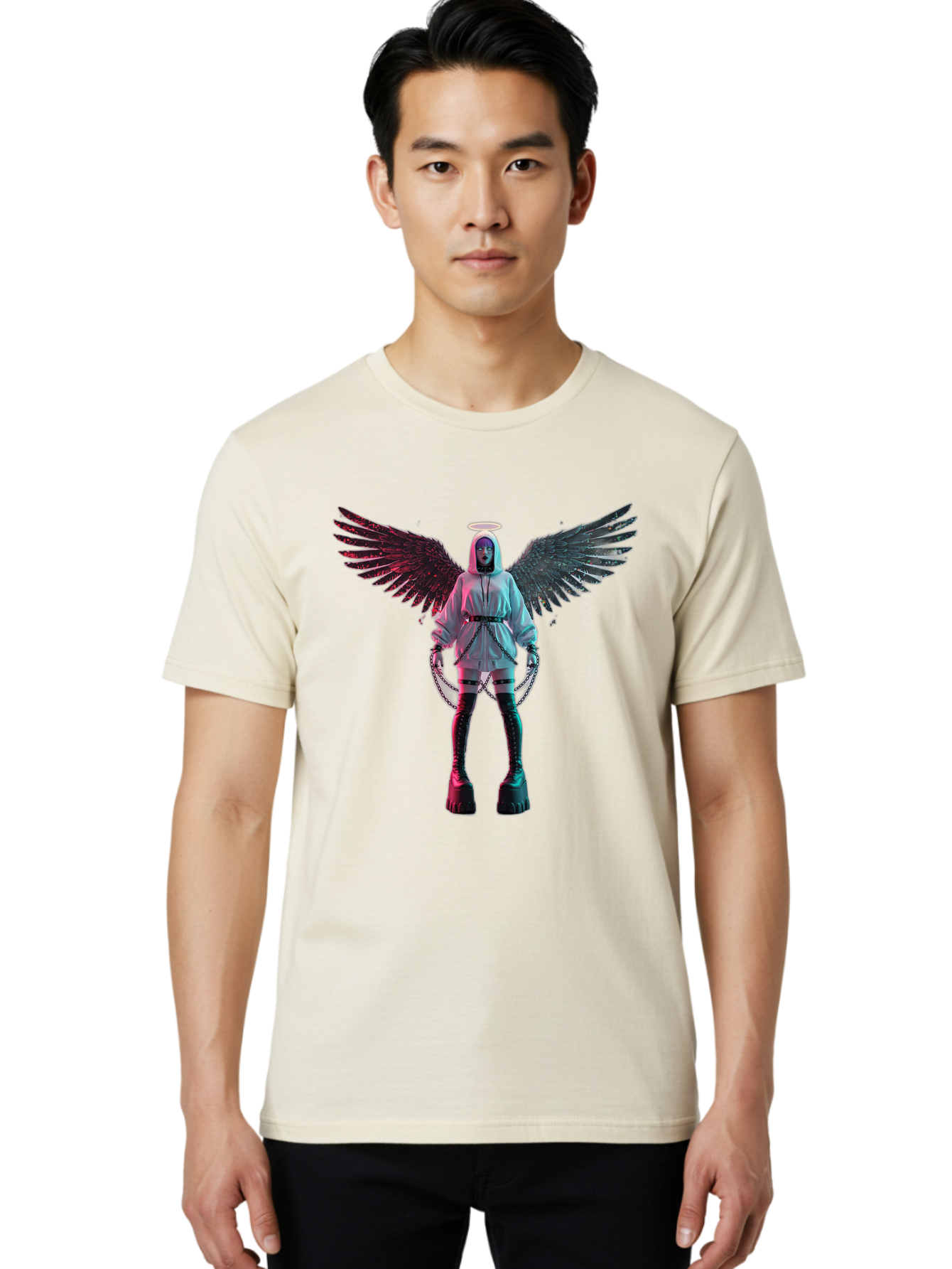 Angel-With-Chains Men'S Graphic Tee, 100% Cotton, Comfortable Casual Summer Wear, Machine Washable, Vintage Camera, Old Camera, Antique Camera, Black Camera, Classic Photography, Photography Equipment, Nostalgic Device, Film Camera, Camera Art Bal694