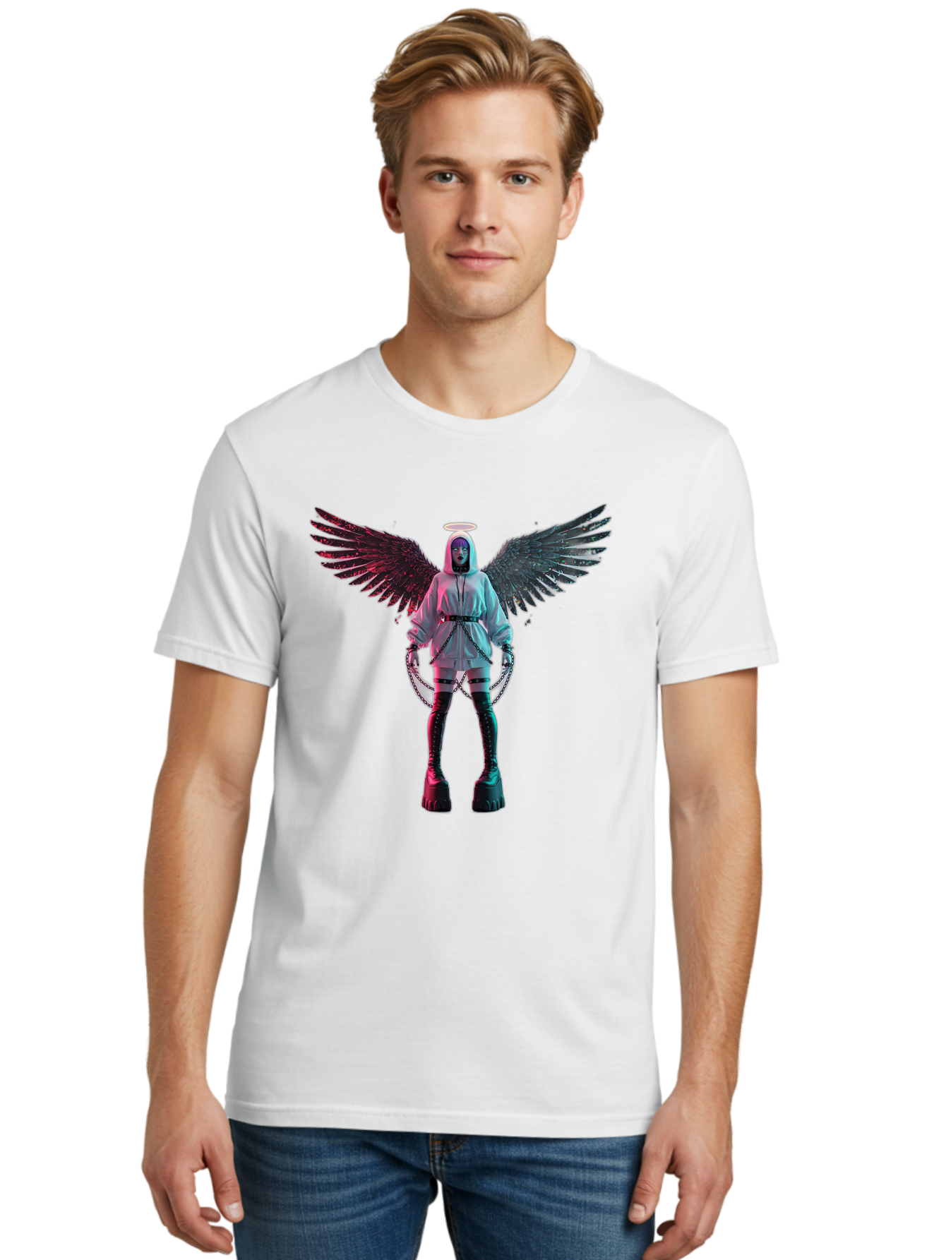 Angel-With-Chains Men'S Graphic Tee, 100% Cotton, Comfortable Casual Summer Wear, Machine Washable, Vintage Camera, Old Camera, Antique Camera, Black Camera, Classic Photography, Photography Equipment, Nostalgic Device, Film Camera, Camera Art Bal694