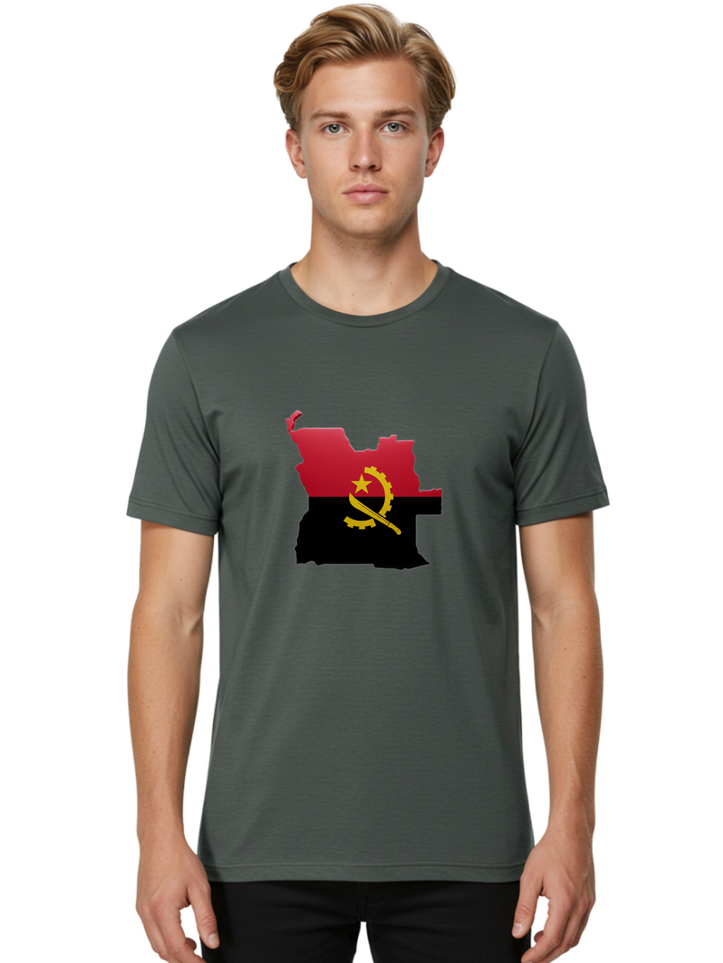 Angola-Map-Flag Men'S Graphic Tee, 100% Cotton, Comfortable Casual Summer Wear, Machine Washable, Vintage Camera, Old Camera, Antique Camera, Black Camera, Classic Photography, Photography Equipment, Nostalgic Device, Film Camera, Camera Art Bal695
