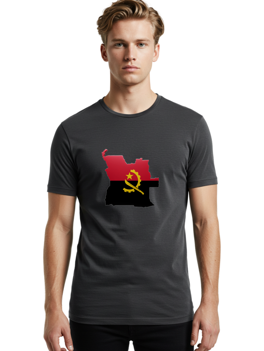 Angola-Map-Flag Men'S Graphic Tee, 100% Cotton, Comfortable Casual Summer Wear, Machine Washable, Vintage Camera, Old Camera, Antique Camera, Black Camera, Classic Photography, Photography Equipment, Nostalgic Device, Film Camera, Camera Art Bal695