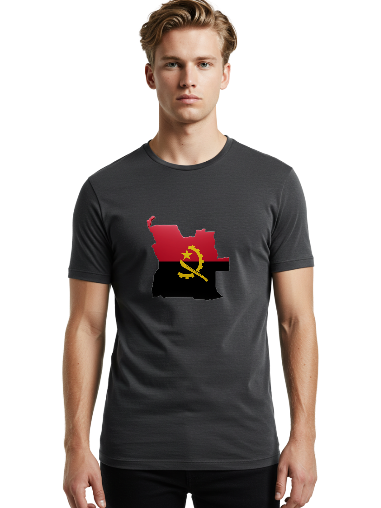 Angola-Map-Flag Men'S Graphic Tee, 100% Cotton, Comfortable Casual Summer Wear, Machine Washable, Vintage Camera, Old Camera, Antique Camera, Black Camera, Classic Photography, Photography Equipment, Nostalgic Device, Film Camera, Camera Art Bal695