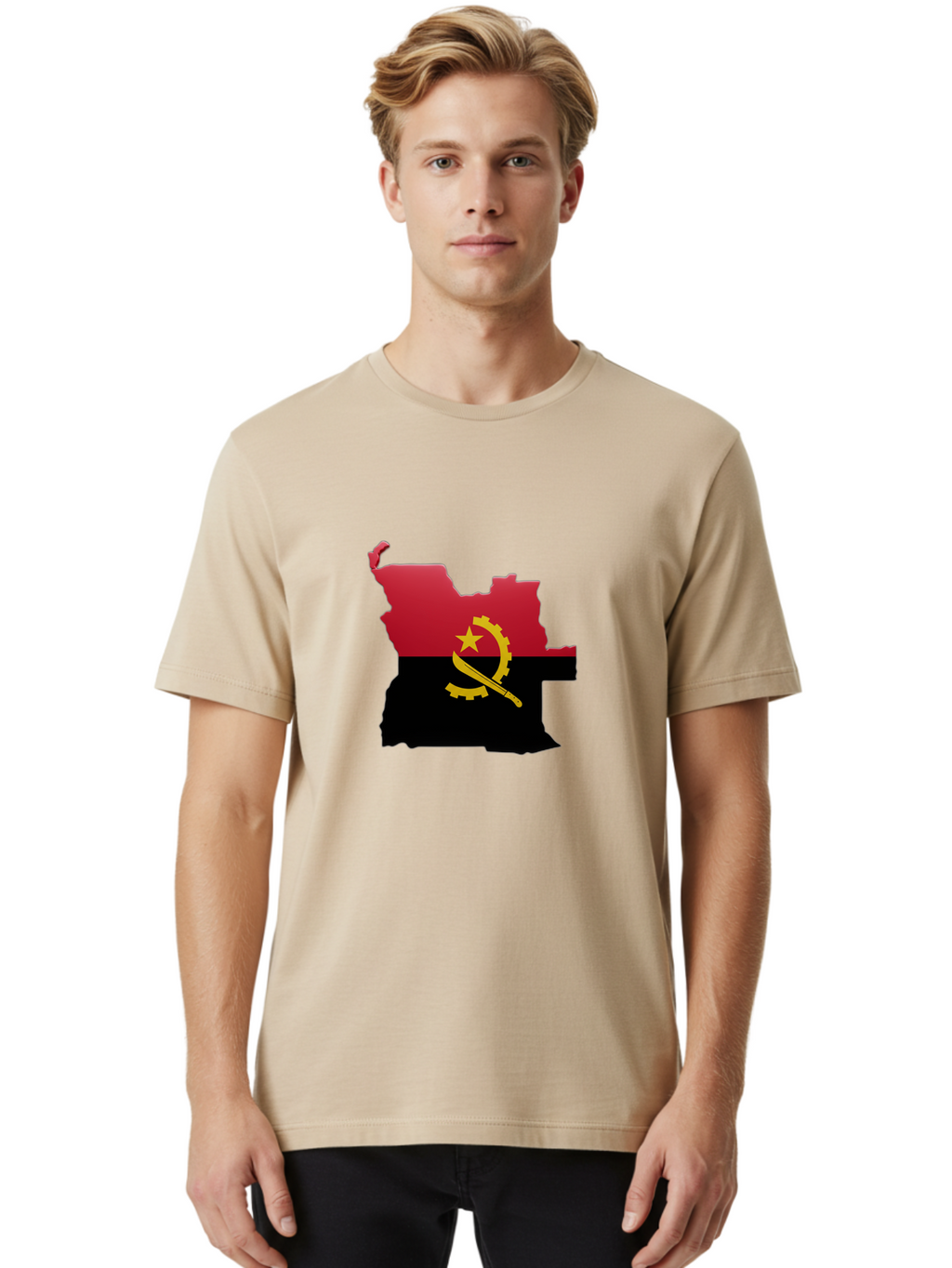 Angola-Map-Flag Men'S Graphic Tee, 100% Cotton, Comfortable Casual Summer Wear, Machine Washable, Vintage Camera, Old Camera, Antique Camera, Black Camera, Classic Photography, Photography Equipment, Nostalgic Device, Film Camera, Camera Art Bal695