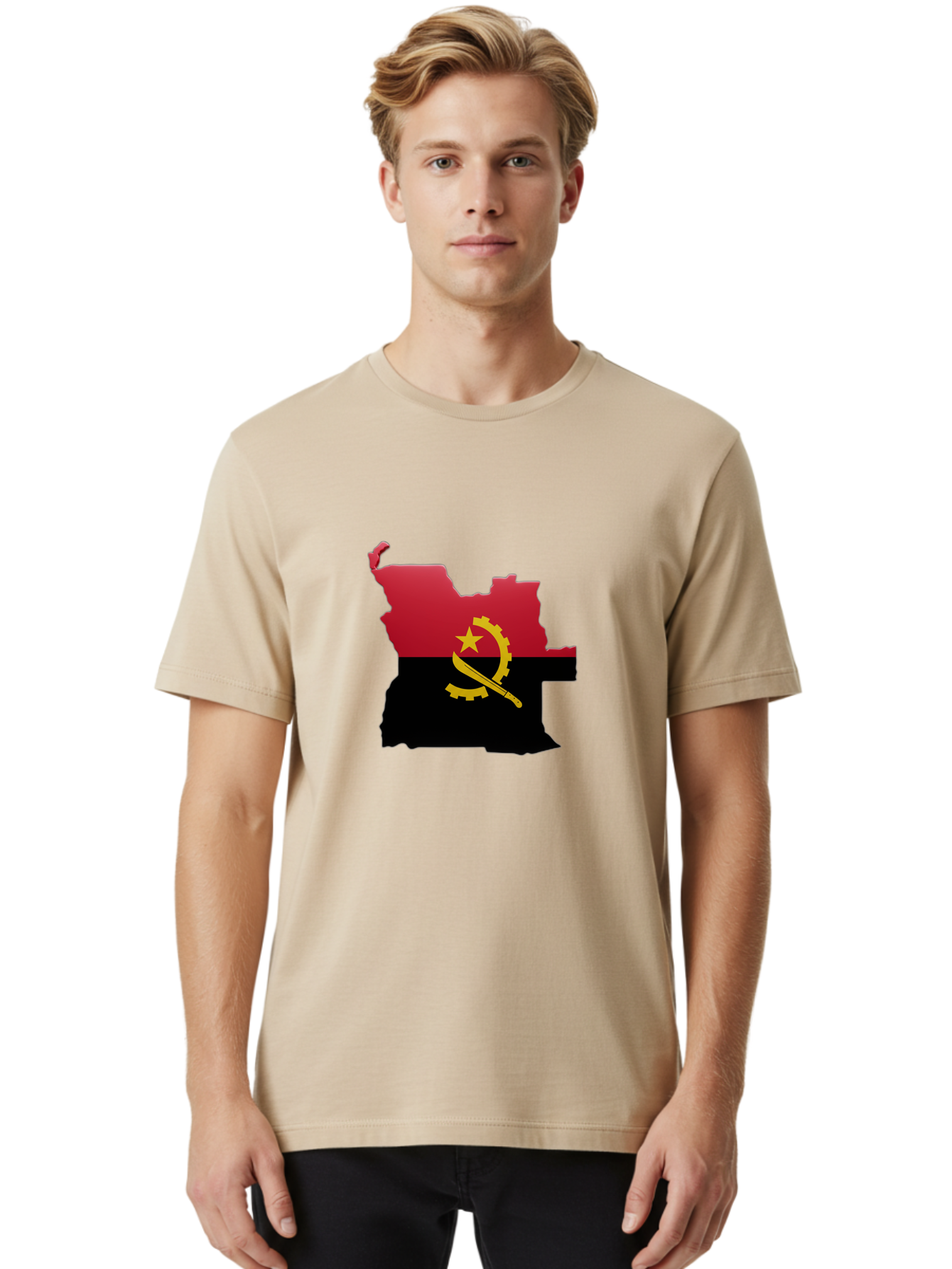 Angola-Map-Flag Men'S Graphic Tee, 100% Cotton, Comfortable Casual Summer Wear, Machine Washable, Vintage Camera, Old Camera, Antique Camera, Black Camera, Classic Photography, Photography Equipment, Nostalgic Device, Film Camera, Camera Art Bal695
