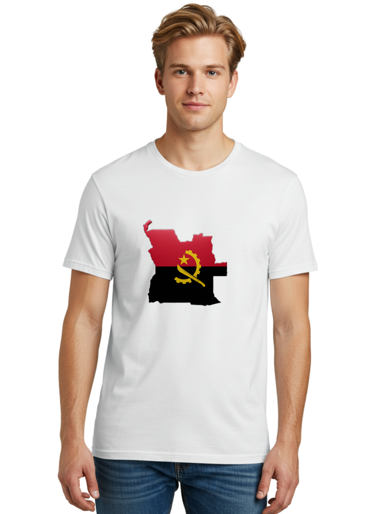 Angola-Map-Flag Men'S Graphic Tee, 100% Cotton, Comfortable Casual Summer Wear, Machine Washable, Vintage Camera, Old Camera, Antique Camera, Black Camera, Classic Photography, Photography Equipment, Nostalgic Device, Film Camera, Camera Art Bal695