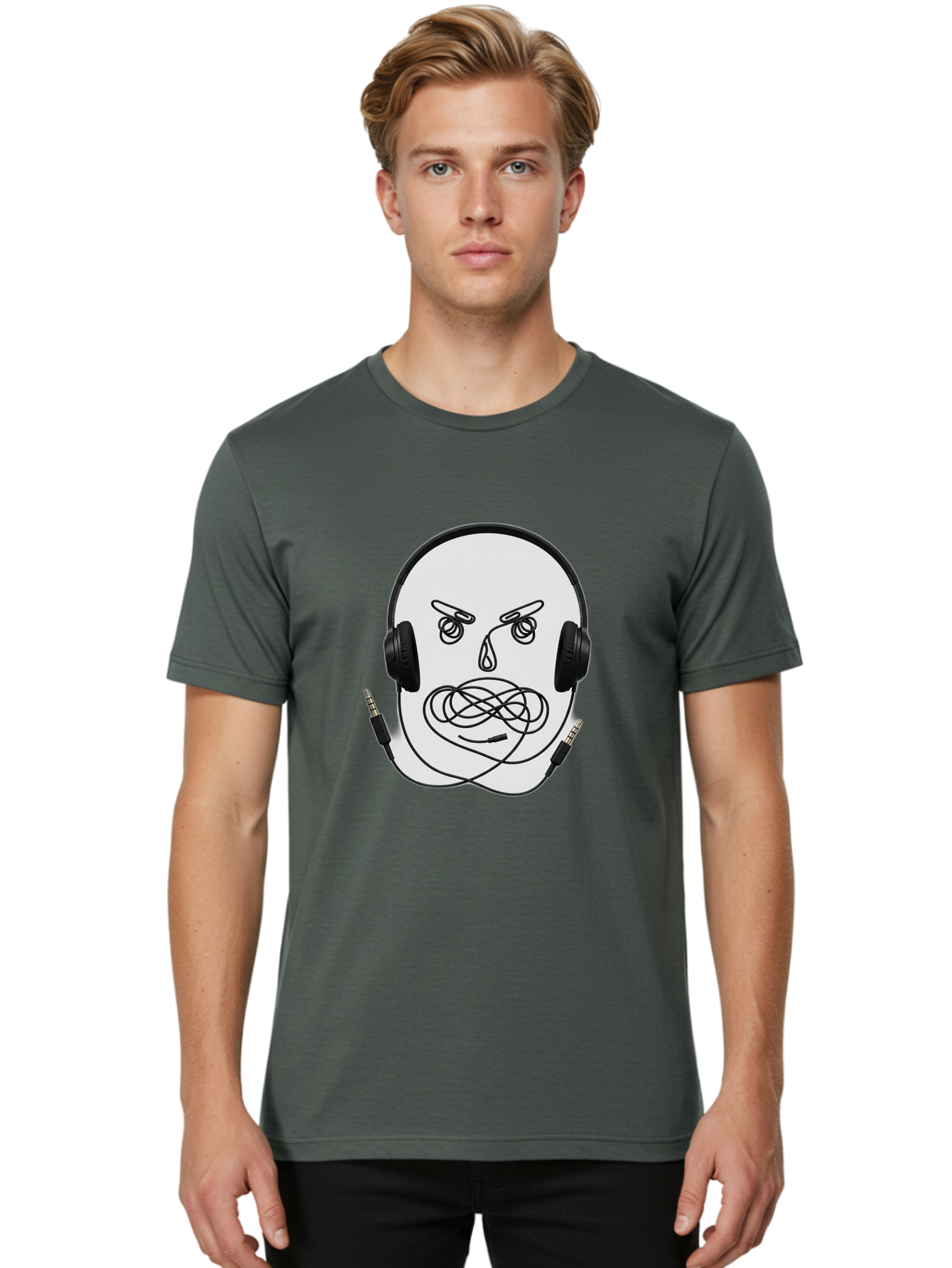 Angry-Headphones-User Men'S Graphic Tee, 100% Cotton, Comfortable Casual Summer Wear, Machine Washable, Vintage Camera, Old Camera, Antique Camera, Black Camera, Classic Photography, Photography Equipment, Nostalgic Device, Film Camera, Bal700