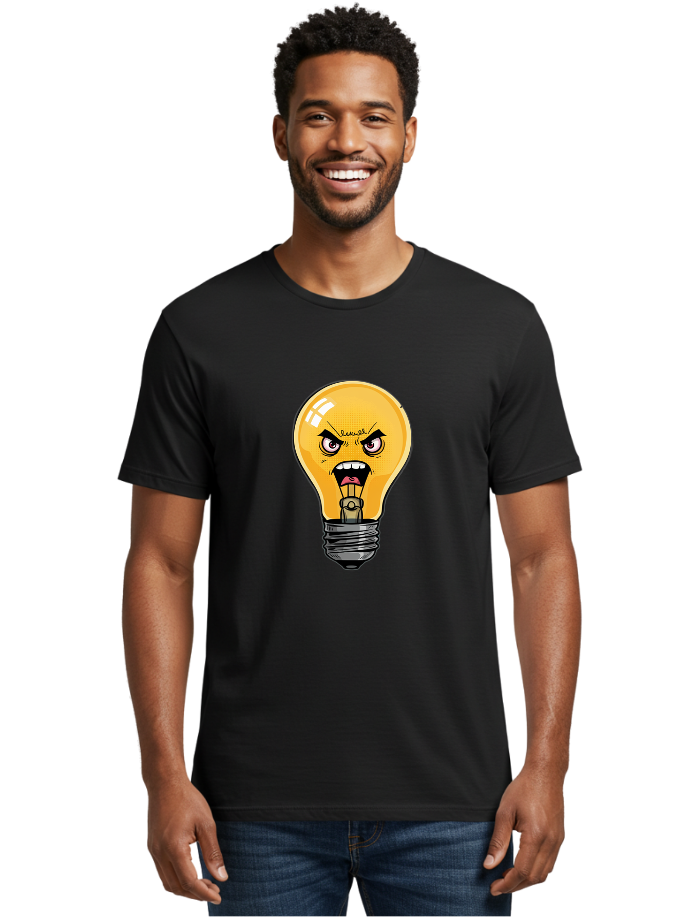 Angry-Light-Bulb-1 Men'S Graphic Tee, 100% Cotton, Comfortable Casual Summer Wear, Machine Washable, Vintage Camera, Old Camera, Antique Camera, Black Camera, Classic Photography, Photography Equipment, Nostalgic Device, Film Camera, Bal702