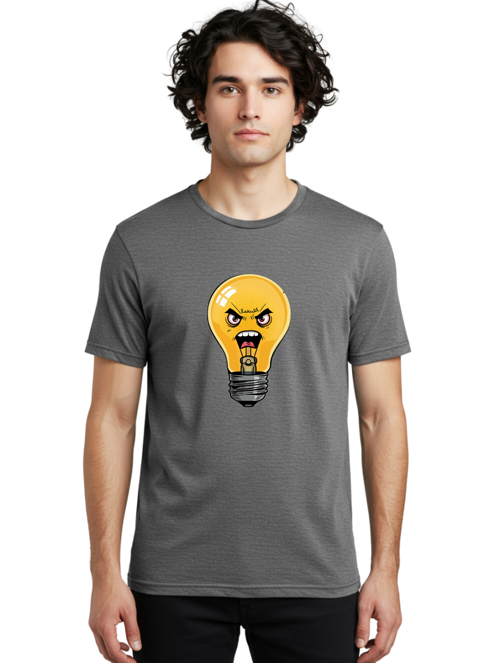 Angry-Light-Bulb-1 Men'S Graphic Tee, 100% Cotton, Comfortable Casual Summer Wear, Machine Washable, Vintage Camera, Old Camera, Antique Camera, Black Camera, Classic Photography, Photography Equipment, Nostalgic Device, Film Camera, Bal702