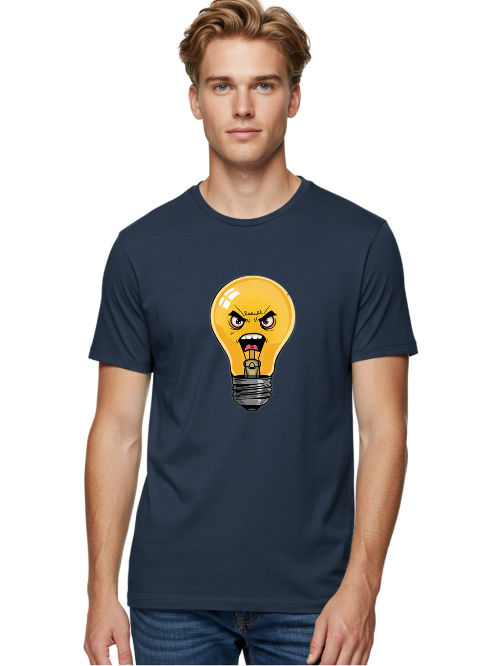 Angry-Light-Bulb-1 Men'S Graphic Tee, 100% Cotton, Comfortable Casual Summer Wear, Machine Washable, Vintage Camera, Old Camera, Antique Camera, Black Camera, Classic Photography, Photography Equipment, Nostalgic Device, Film Camera, Bal702