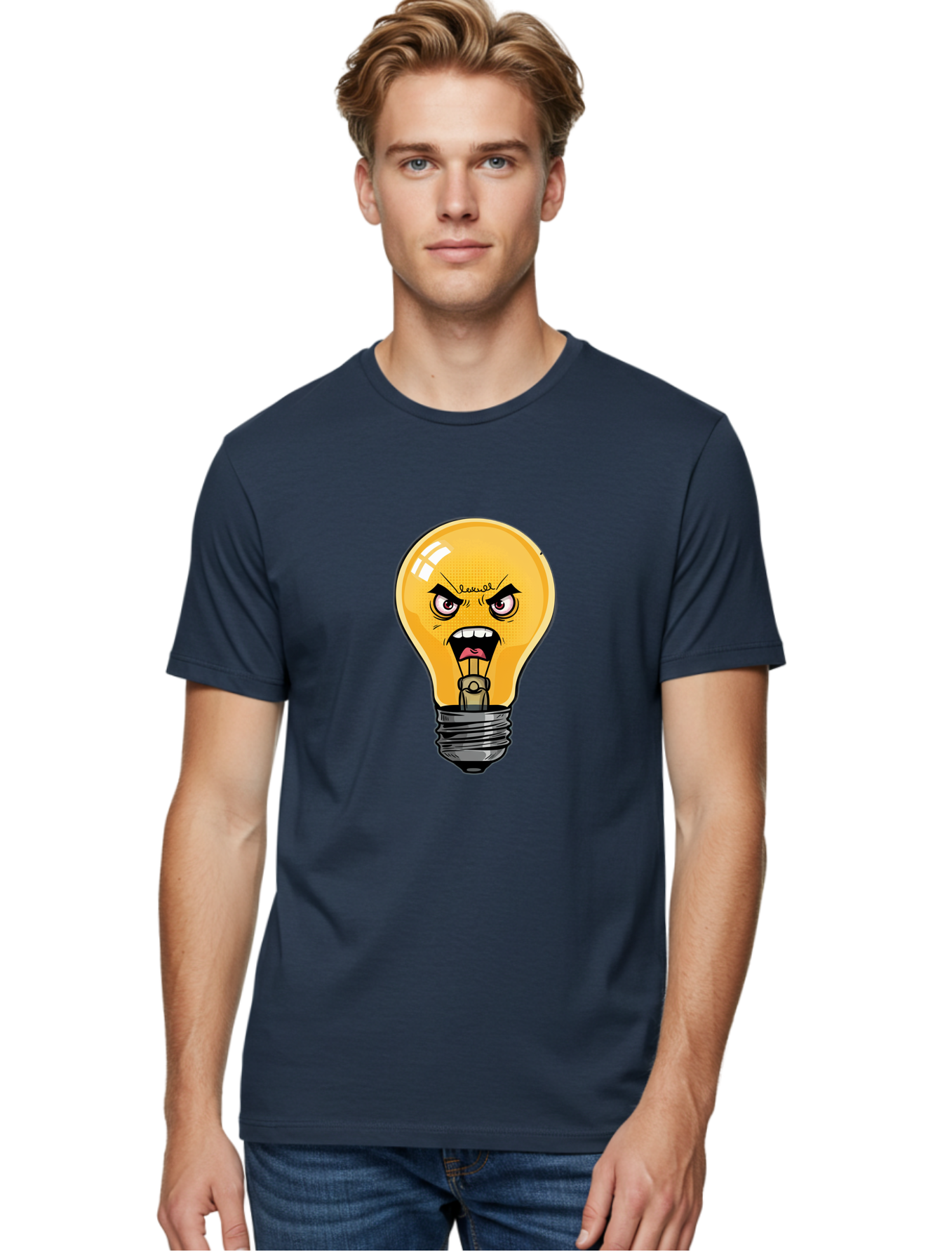 Angry-Light-Bulb-1 Men'S Graphic Tee, 100% Cotton, Comfortable Casual Summer Wear, Machine Washable, Vintage Camera, Old Camera, Antique Camera, Black Camera, Classic Photography, Photography Equipment, Nostalgic Device, Film Camera, Bal702