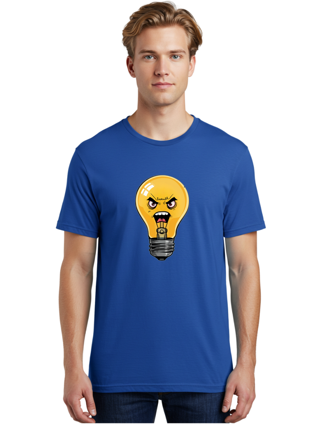 Angry-Light-Bulb-1 Men'S Graphic Tee, 100% Cotton, Comfortable Casual Summer Wear, Machine Washable, Vintage Camera, Old Camera, Antique Camera, Black Camera, Classic Photography, Photography Equipment, Nostalgic Device, Film Camera, Bal702
