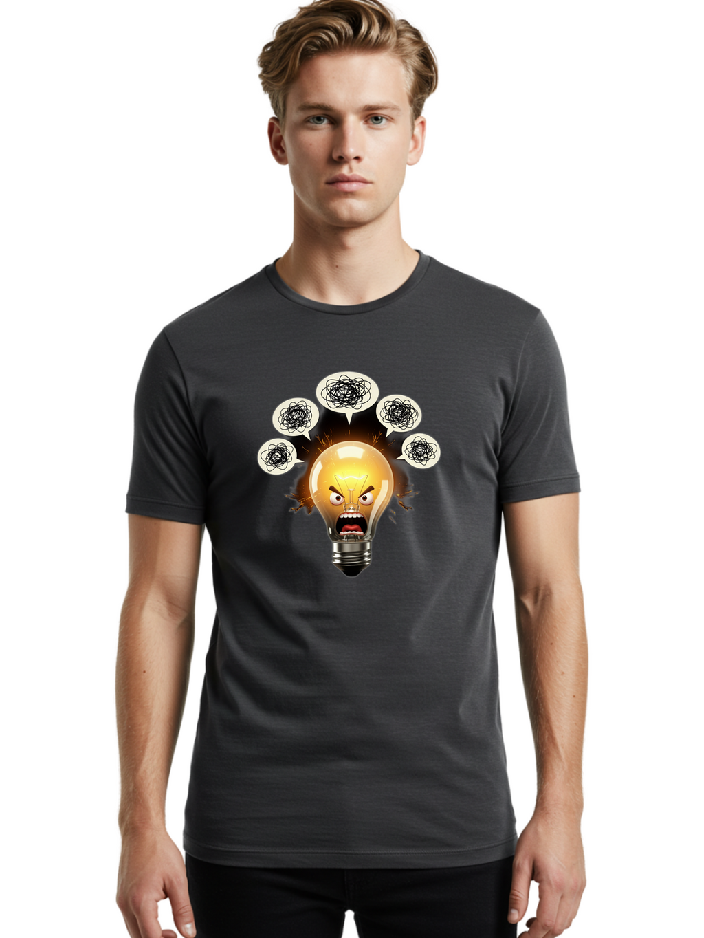 Angry-Light-Bulb Men'S Graphic Tee, 100% Cotton, Comfortable Casual Summer Wear, Machine Washable, Vintage Camera, Old Camera, Antique Camera, Black Camera, Classic Photography, Photography Equipment, Nostalgic Device, Film Camera, Camera Art Bal703