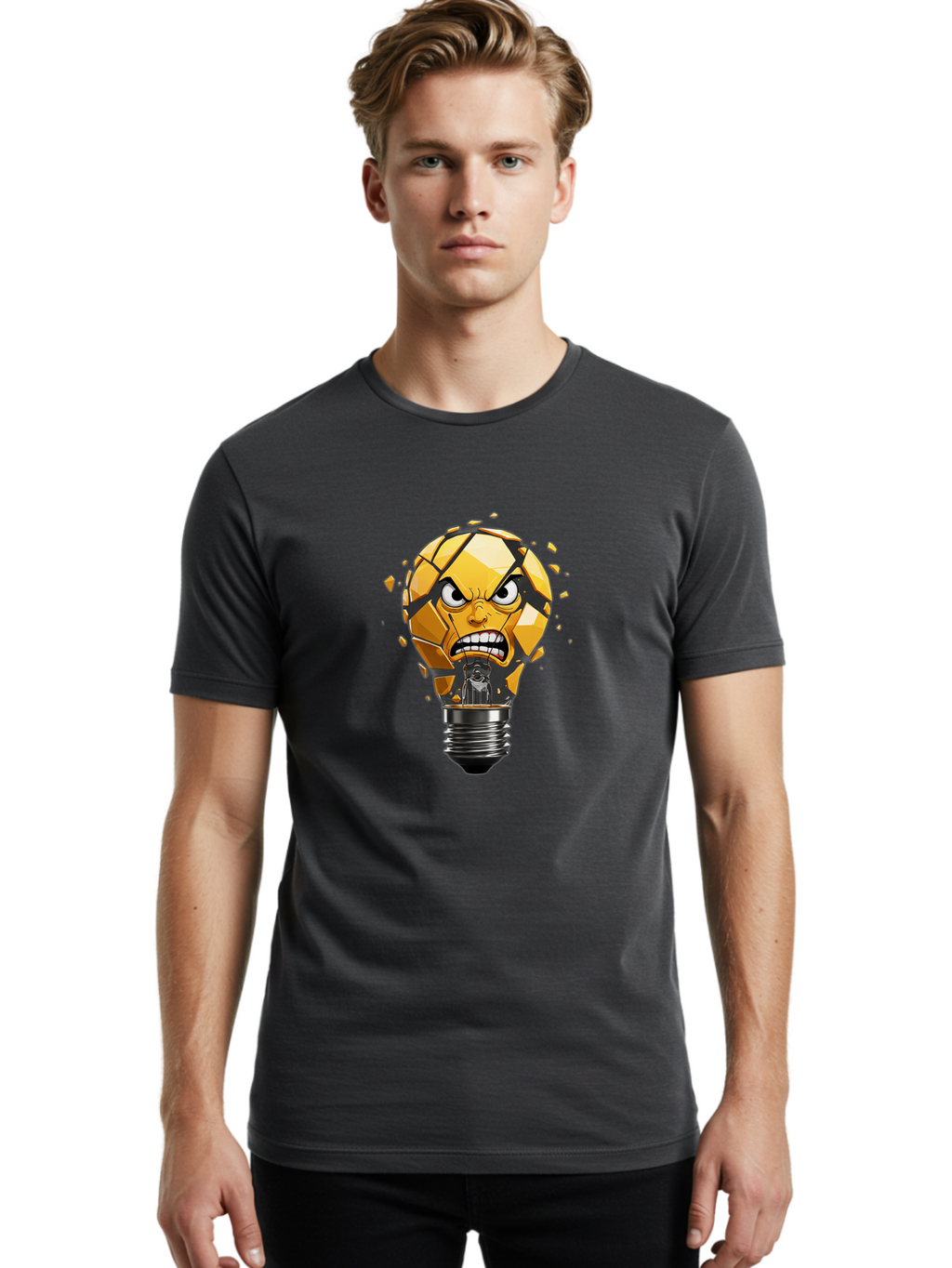 Angry-Lightbulb Men'S Graphic Tee, 100% Cotton, Comfortable Casual Summer Wear, Machine Washable, Vintage Camera, Old Camera, Antique Camera, Black Camera, Classic Photography, Photography Equipment, Nostalgic Device, Film Camera, Camera Art Bal704