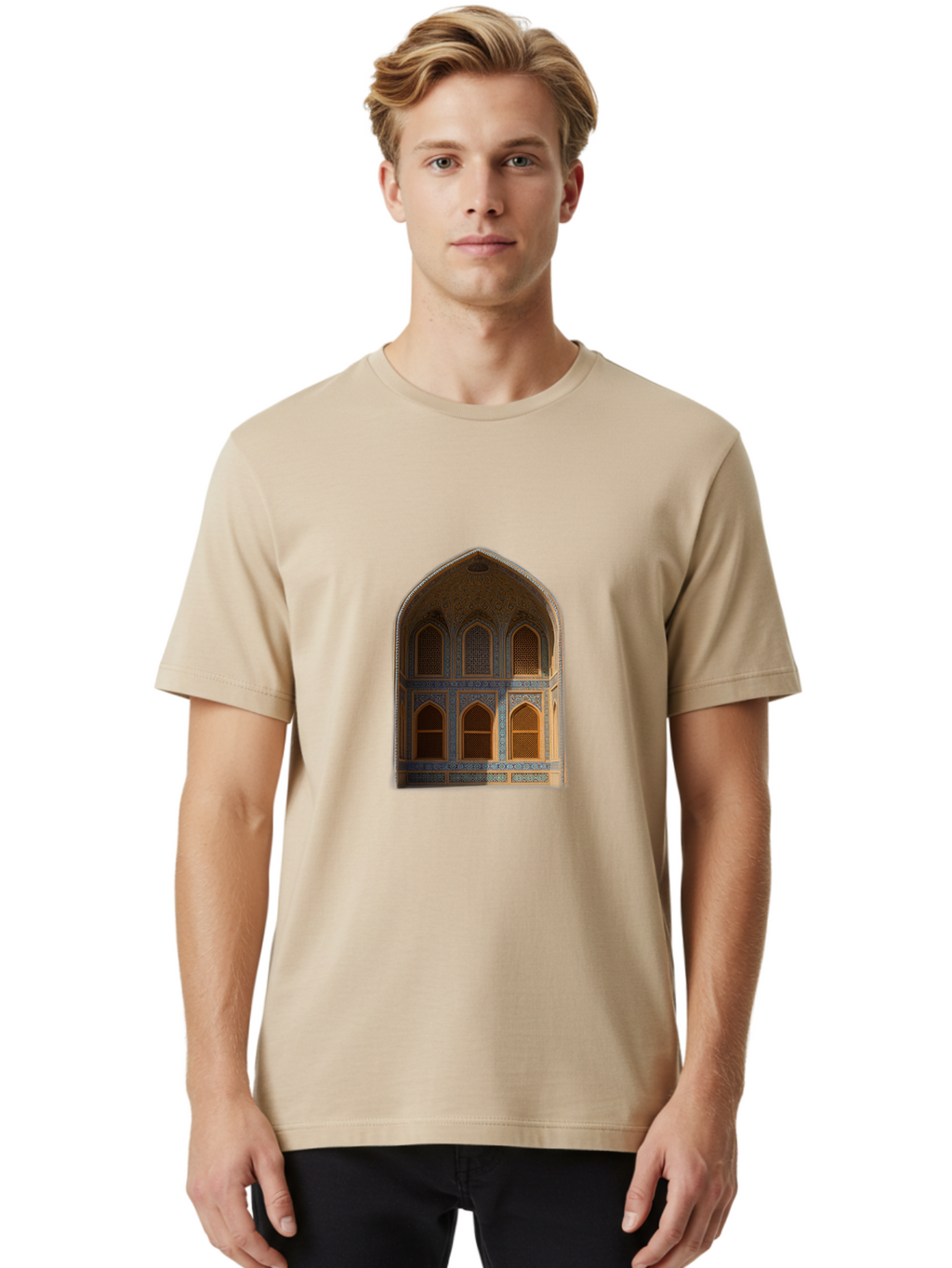 Arched-Building-Facade Men'S Graphic Tee, 100% Cotton, Comfortable Casual Summer Wear, Machine Washable, Vintage Camera, Old Camera, Antique Camera, Black Camera, Classic Photography, Photography Equipment, Nostalgic Device, Film Camera, Bal712