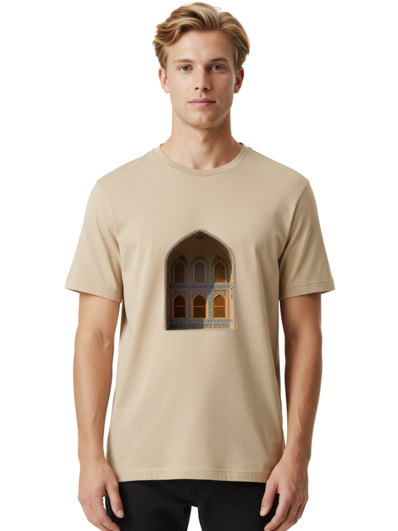 Arched-Building-Facade Men'S Graphic Tee, 100% Cotton, Comfortable Casual Summer Wear, Machine Washable, Vintage Camera, Old Camera, Antique Camera, Black Camera, Classic Photography, Photography Equipment, Nostalgic Device, Film Camera, Bal712