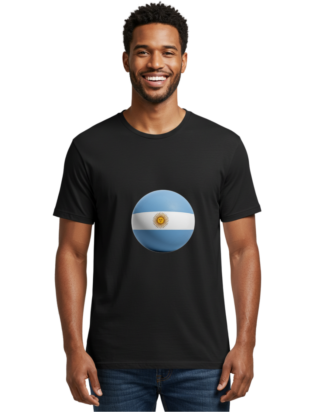 Argentina-Flag-Sphere Men'S Graphic Tee, 100% Cotton, Comfortable Casual Summer Wear, Machine Washable, Vintage Camera, Old Camera, Antique Camera, Black Camera, Classic Photography, Photography Equipment, Nostalgic Device, Film Camera, Bal713