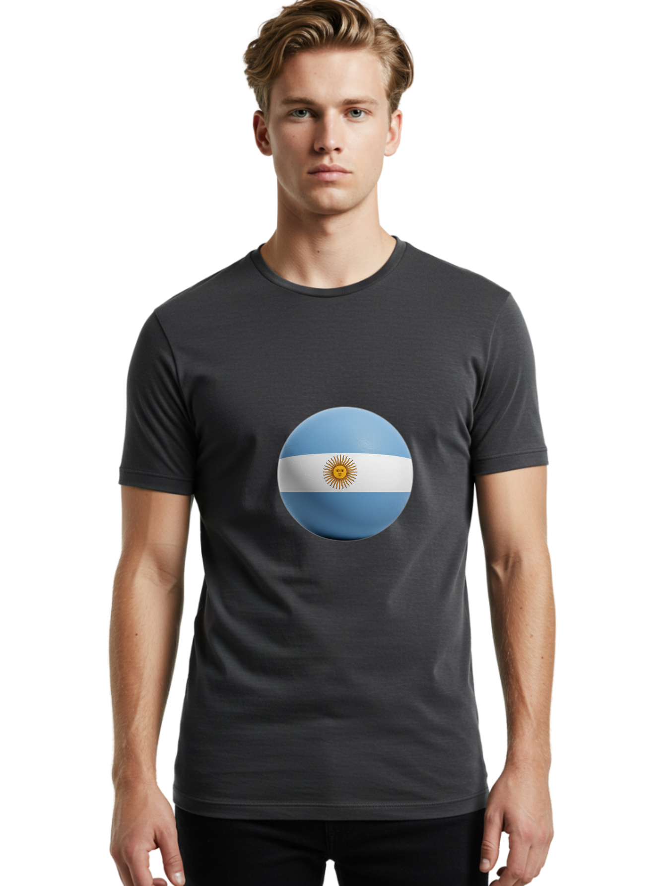 Argentina-Flag-Sphere Men'S Graphic Tee, 100% Cotton, Comfortable Casual Summer Wear, Machine Washable, Vintage Camera, Old Camera, Antique Camera, Black Camera, Classic Photography, Photography Equipment, Nostalgic Device, Film Camera, Bal713