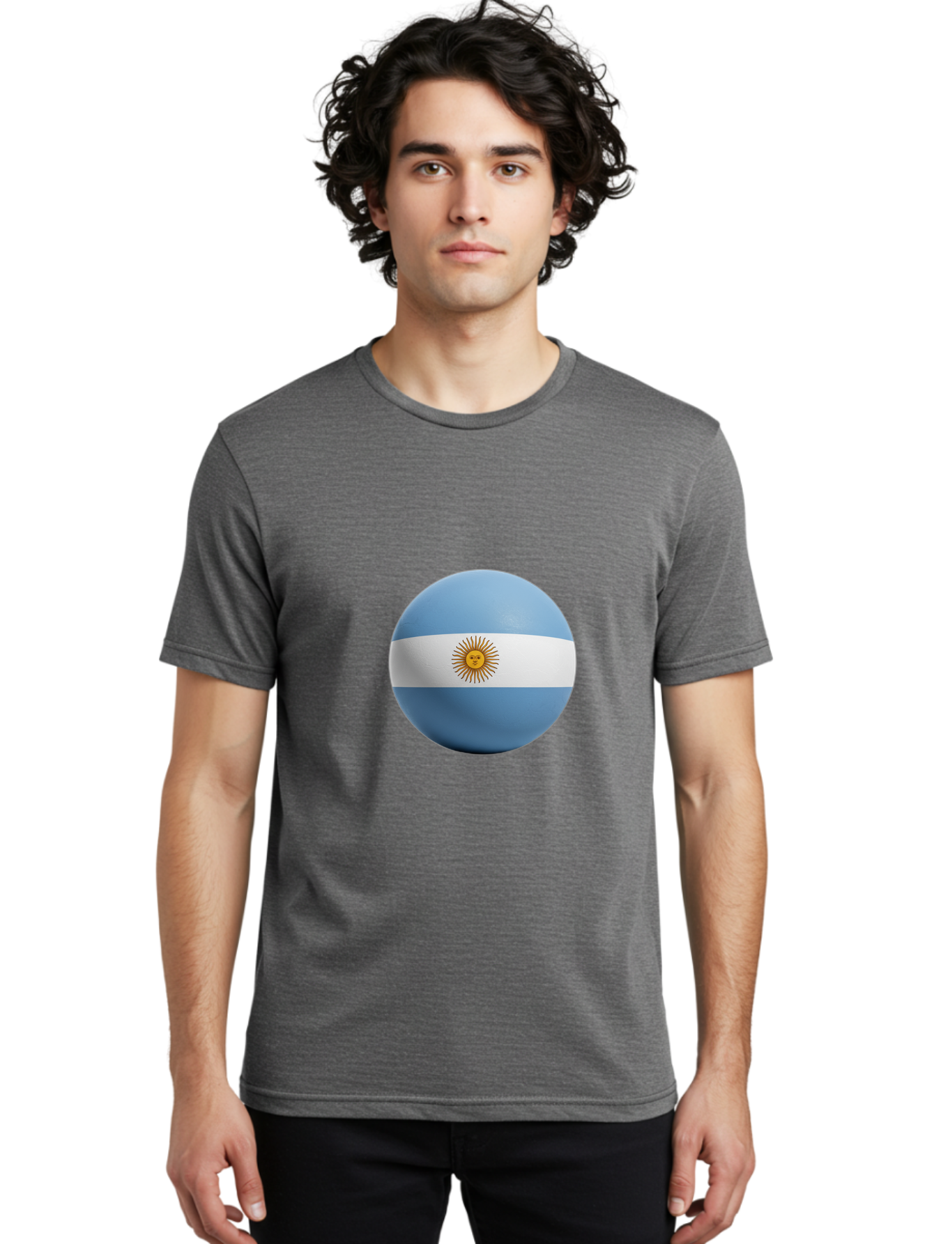 Argentina-Flag-Sphere Men'S Graphic Tee, 100% Cotton, Comfortable Casual Summer Wear, Machine Washable, Vintage Camera, Old Camera, Antique Camera, Black Camera, Classic Photography, Photography Equipment, Nostalgic Device, Film Camera, Bal713