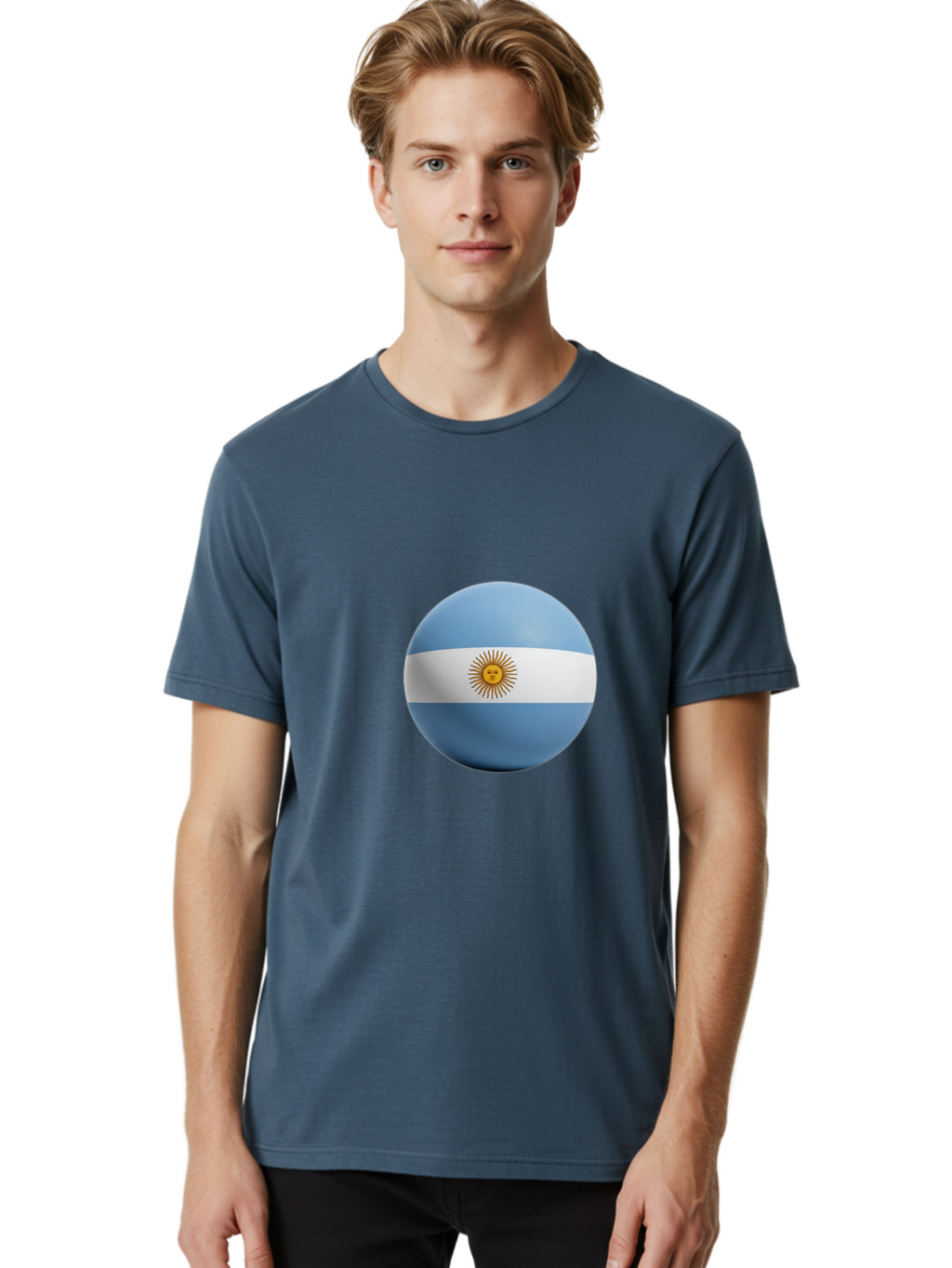 Argentina-Flag-Sphere Men'S Graphic Tee, 100% Cotton, Comfortable Casual Summer Wear, Machine Washable, Vintage Camera, Old Camera, Antique Camera, Black Camera, Classic Photography, Photography Equipment, Nostalgic Device, Film Camera, Bal713