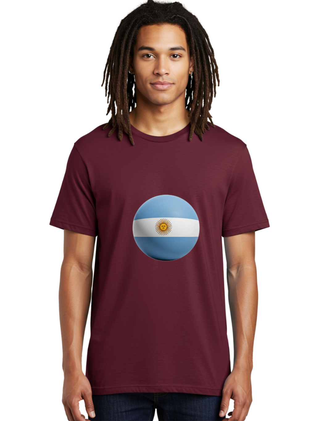 Argentina-Flag-Sphere Men'S Graphic Tee, 100% Cotton, Comfortable Casual Summer Wear, Machine Washable, Vintage Camera, Old Camera, Antique Camera, Black Camera, Classic Photography, Photography Equipment, Nostalgic Device, Film Camera, Bal713