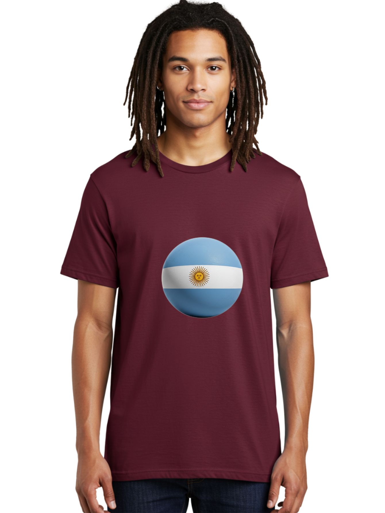 Argentina-Flag-Sphere Men'S Graphic Tee, 100% Cotton, Comfortable Casual Summer Wear, Machine Washable, Vintage Camera, Old Camera, Antique Camera, Black Camera, Classic Photography, Photography Equipment, Nostalgic Device, Film Camera, Bal713