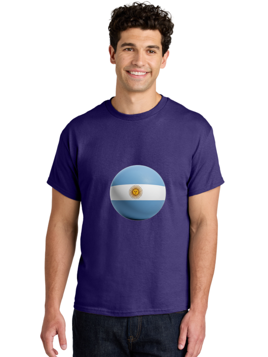Argentina-Flag-Sphere Men'S Graphic Tee, 100% Cotton, Comfortable Casual Summer Wear, Machine Washable, Vintage Camera, Old Camera, Antique Camera, Black Camera, Classic Photography, Photography Equipment, Nostalgic Device, Film Camera, Bal713