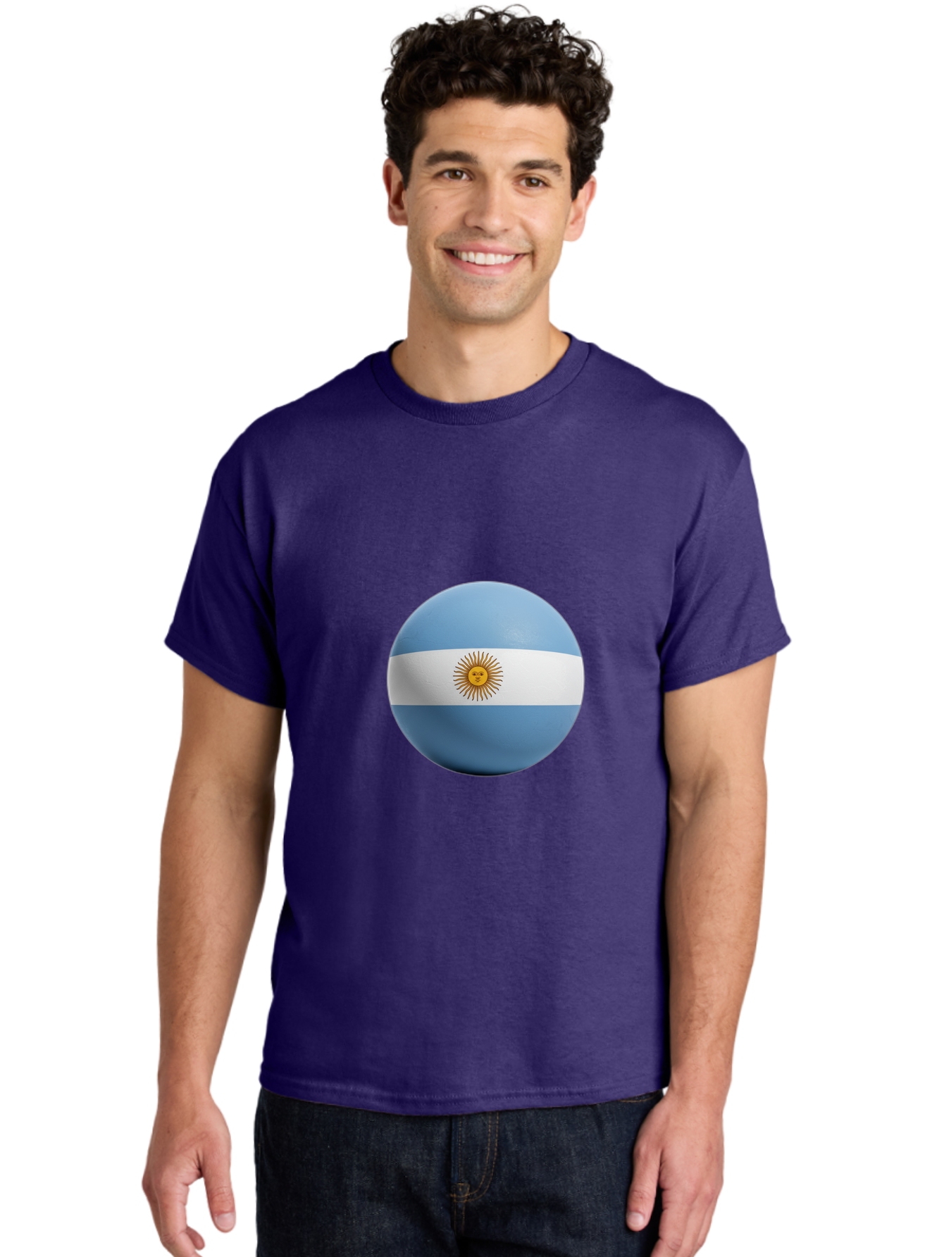 Argentina-Flag-Sphere Men'S Graphic Tee, 100% Cotton, Comfortable Casual Summer Wear, Machine Washable, Vintage Camera, Old Camera, Antique Camera, Black Camera, Classic Photography, Photography Equipment, Nostalgic Device, Film Camera, Bal713