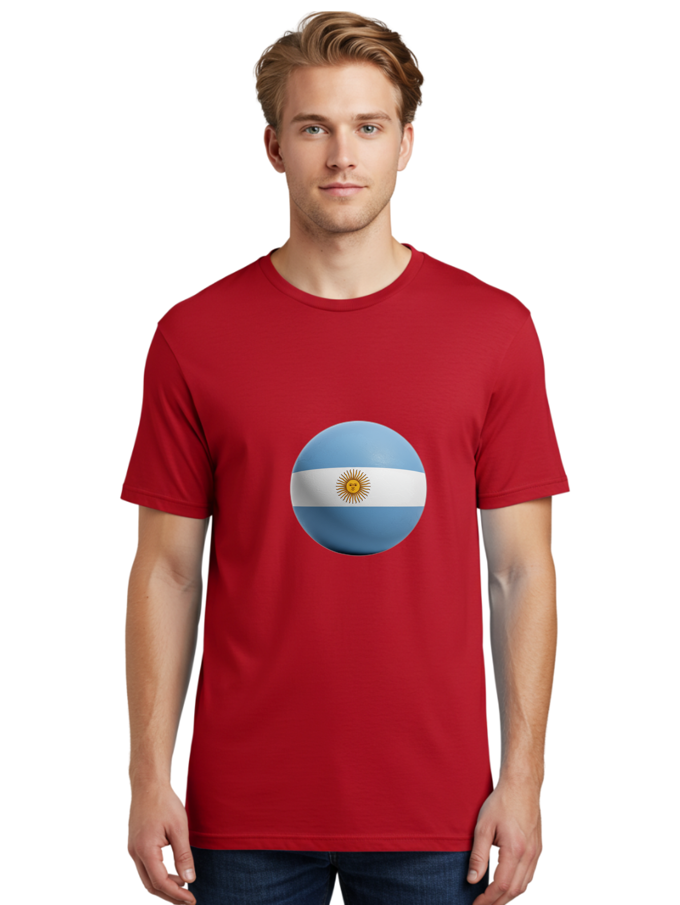 Argentina-Flag-Sphere Men'S Graphic Tee, 100% Cotton, Comfortable Casual Summer Wear, Machine Washable, Vintage Camera, Old Camera, Antique Camera, Black Camera, Classic Photography, Photography Equipment, Nostalgic Device, Film Camera, Bal713