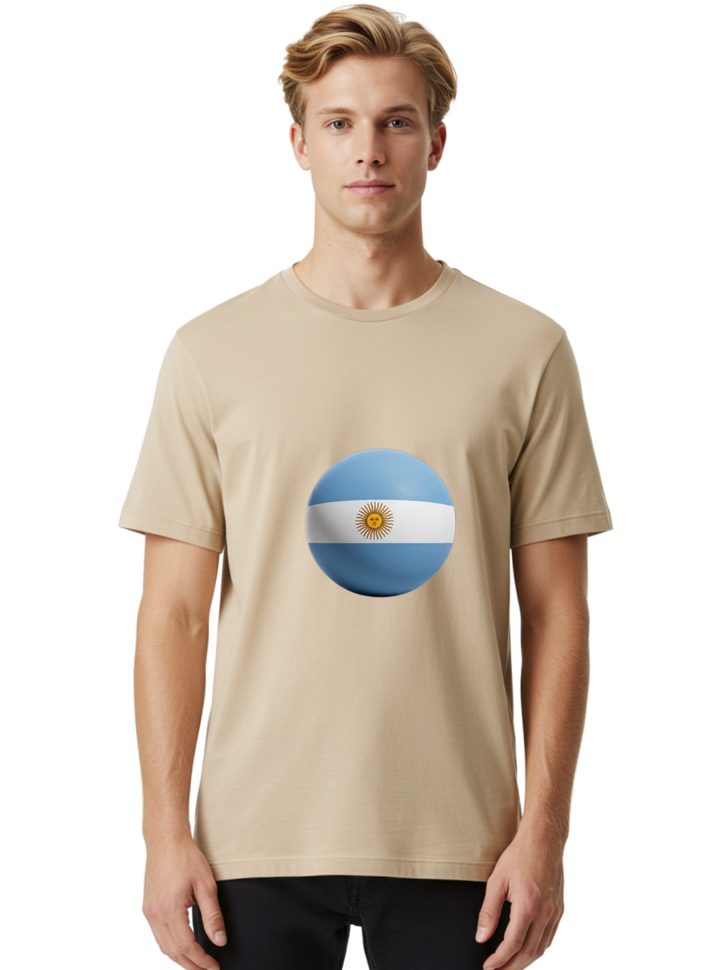 Argentina-Flag-Sphere Men'S Graphic Tee, 100% Cotton, Comfortable Casual Summer Wear, Machine Washable, Vintage Camera, Old Camera, Antique Camera, Black Camera, Classic Photography, Photography Equipment, Nostalgic Device, Film Camera, Bal713
