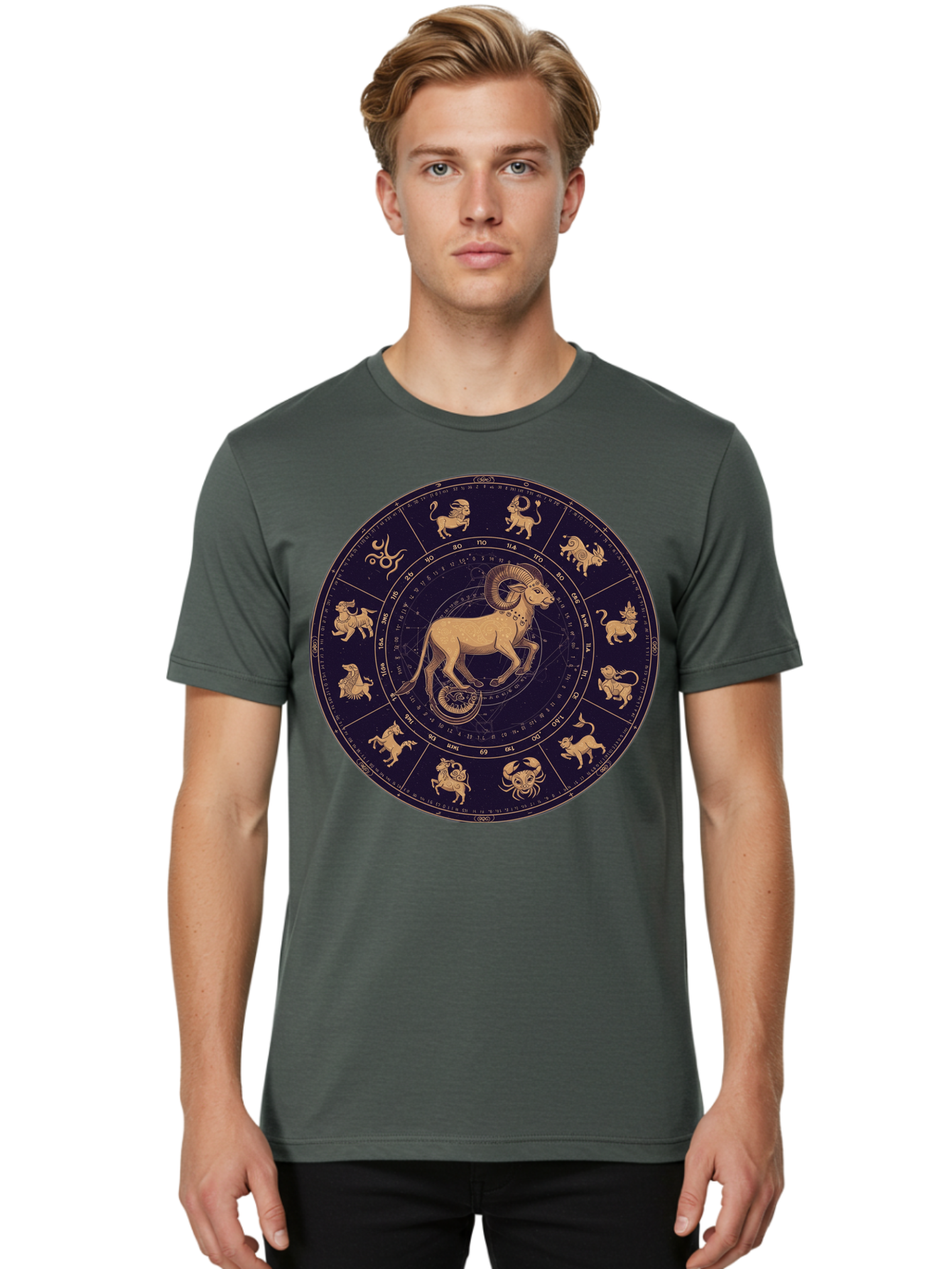 Aries-Zodiac-Circle Men'S Graphic Tee, 100% Cotton, Comfortable Casual Summer Wear, Machine Washable, Vintage Camera, Old Camera, Antique Camera, Black Camera, Classic Photography, Photography Equipment, Nostalgic Device, Film Camera, Bal715