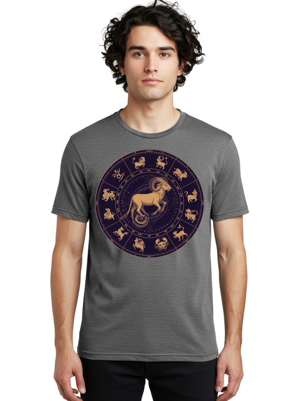Aries-Zodiac-Circle Men'S Graphic Tee, 100% Cotton, Comfortable Casual Summer Wear, Machine Washable, Vintage Camera, Old Camera, Antique Camera, Black Camera, Classic Photography, Photography Equipment, Nostalgic Device, Film Camera, Bal715