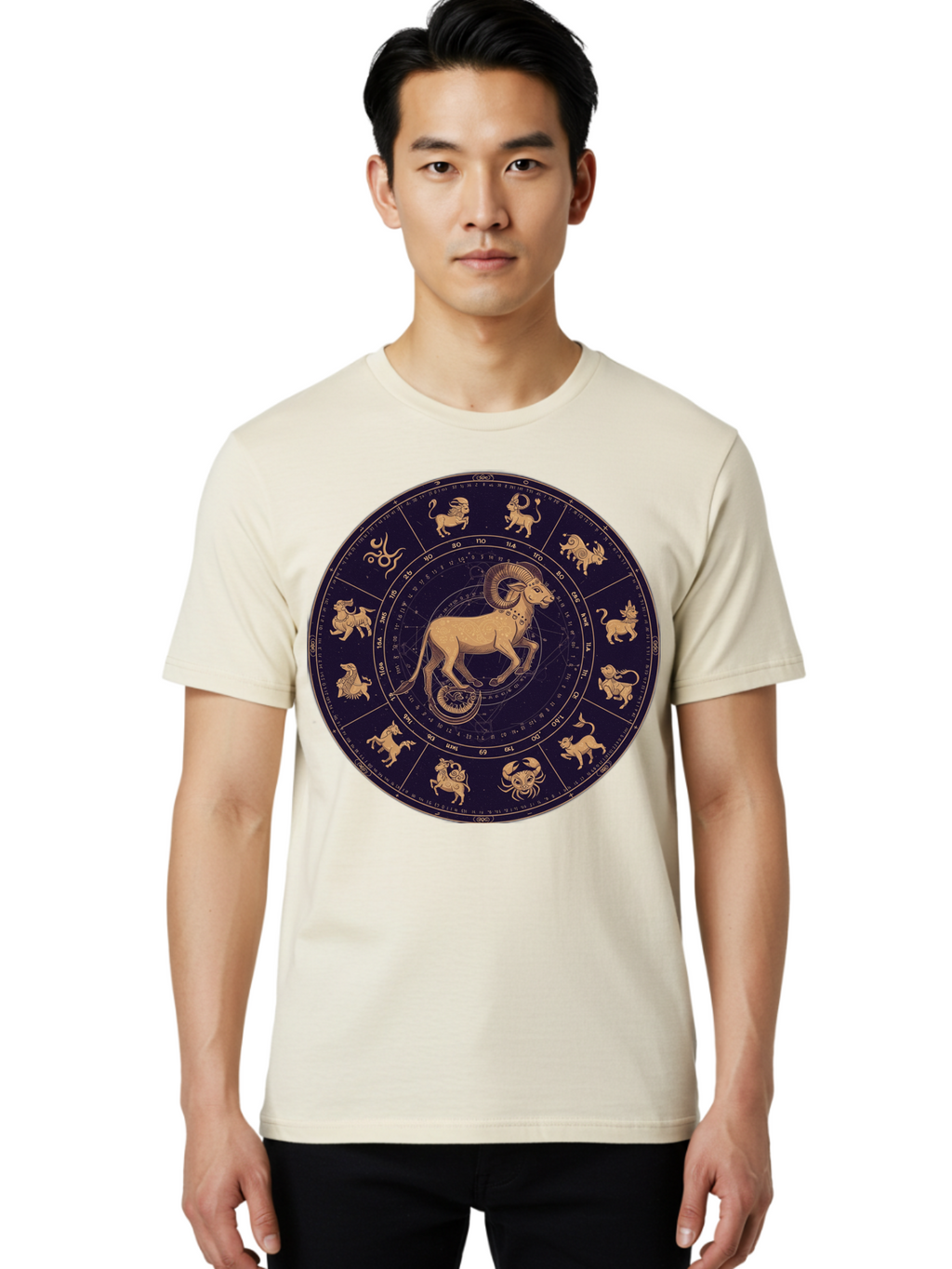 Aries-Zodiac-Circle Men'S Graphic Tee, 100% Cotton, Comfortable Casual Summer Wear, Machine Washable, Vintage Camera, Old Camera, Antique Camera, Black Camera, Classic Photography, Photography Equipment, Nostalgic Device, Film Camera, Bal715