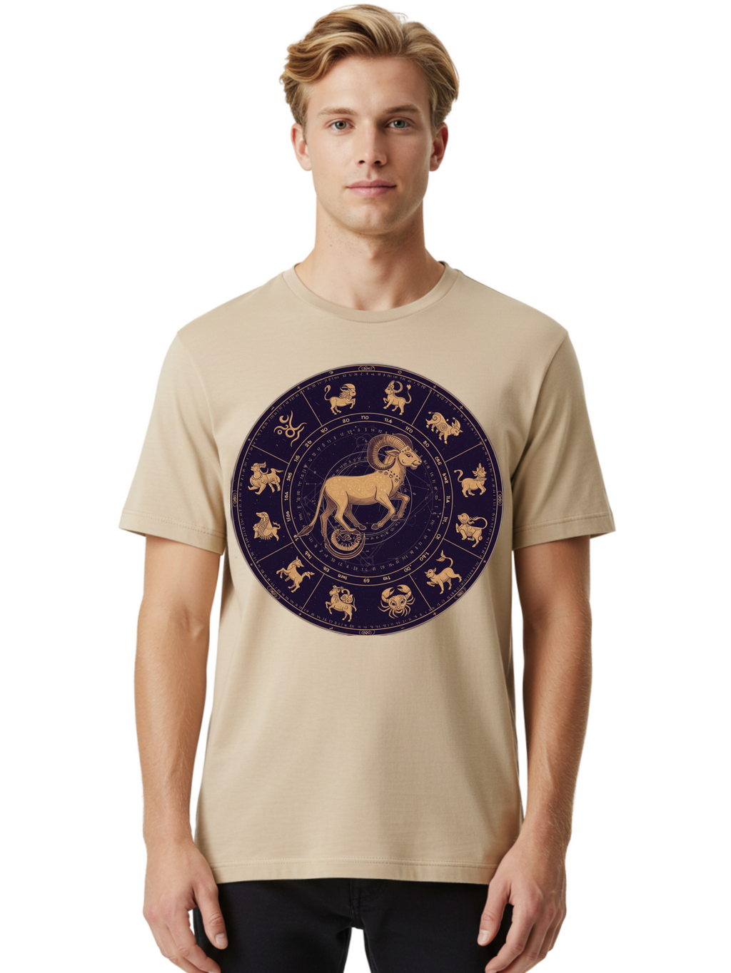 Aries-Zodiac-Circle Men'S Graphic Tee, 100% Cotton, Comfortable Casual Summer Wear, Machine Washable, Vintage Camera, Old Camera, Antique Camera, Black Camera, Classic Photography, Photography Equipment, Nostalgic Device, Film Camera, Bal715