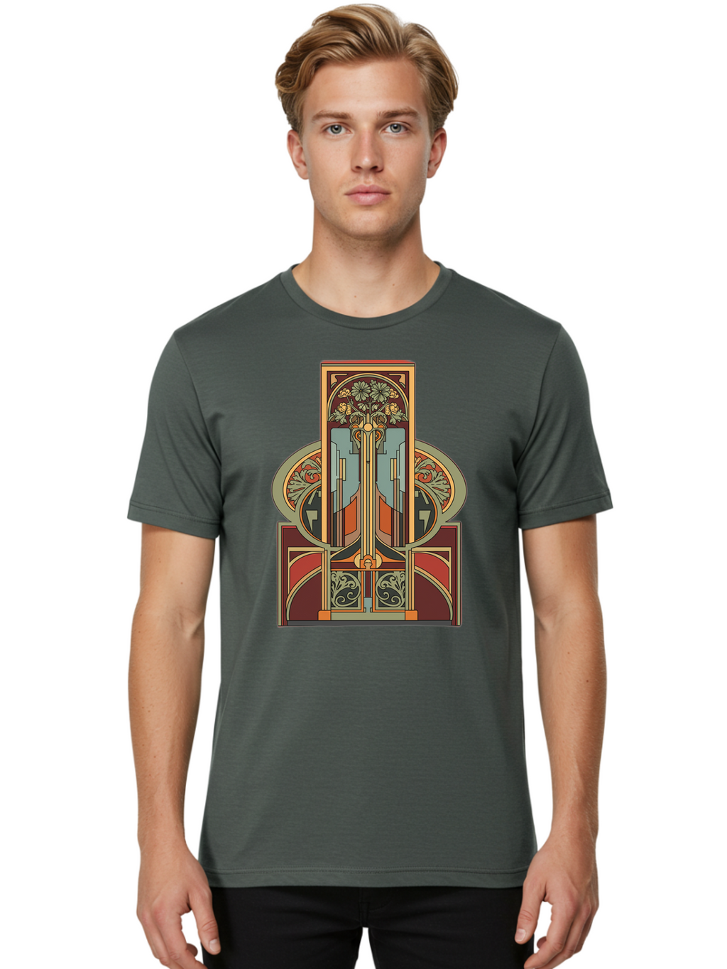 Art-Nouveau-Design Men'S Graphic Tee, 100% Cotton, Comfortable Casual Summer Wear, Machine Washable, Vintage Camera, Old Camera, Antique Camera, Black Camera, Classic Photography, Photography Equipment, Nostalgic Device, Film Camera, Bal722
