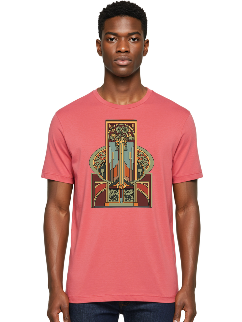 Art-Nouveau-Design Men'S Graphic Tee, 100% Cotton, Comfortable Casual Summer Wear, Machine Washable, Vintage Camera, Old Camera, Antique Camera, Black Camera, Classic Photography, Photography Equipment, Nostalgic Device, Film Camera, Bal722
