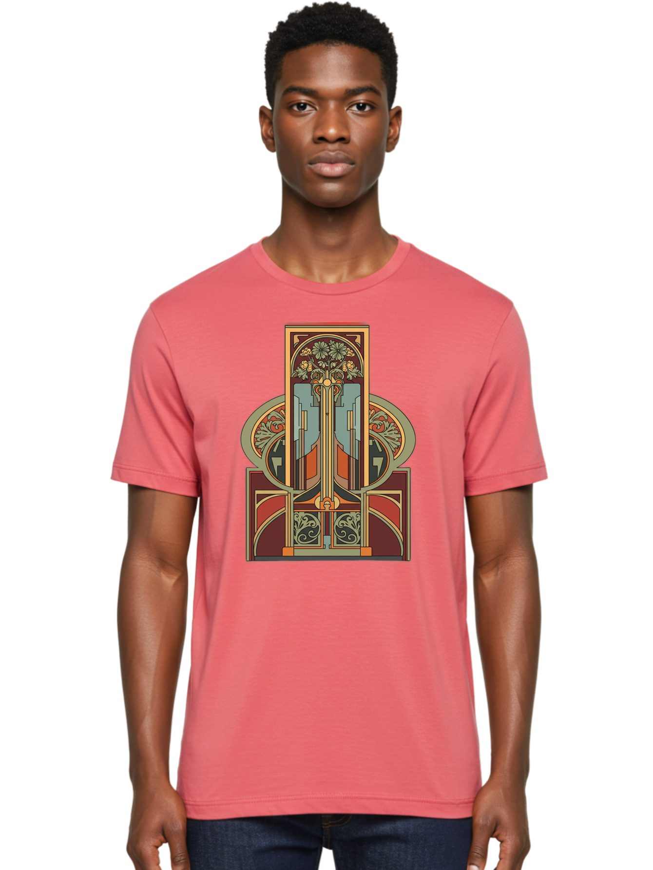 Art-Nouveau-Design Men'S Graphic Tee, 100% Cotton, Comfortable Casual Summer Wear, Machine Washable, Vintage Camera, Old Camera, Antique Camera, Black Camera, Classic Photography, Photography Equipment, Nostalgic Device, Film Camera, Bal722