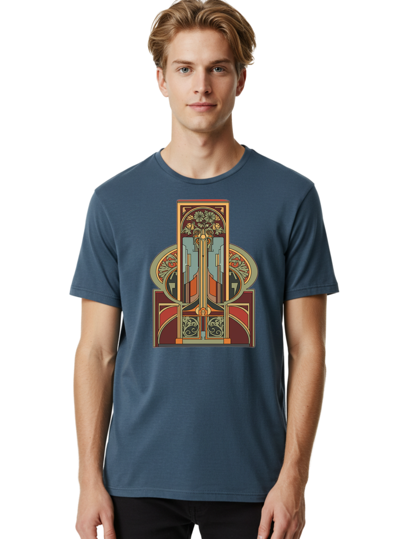 Art-Nouveau-Design Men'S Graphic Tee, 100% Cotton, Comfortable Casual Summer Wear, Machine Washable, Vintage Camera, Old Camera, Antique Camera, Black Camera, Classic Photography, Photography Equipment, Nostalgic Device, Film Camera, Bal722