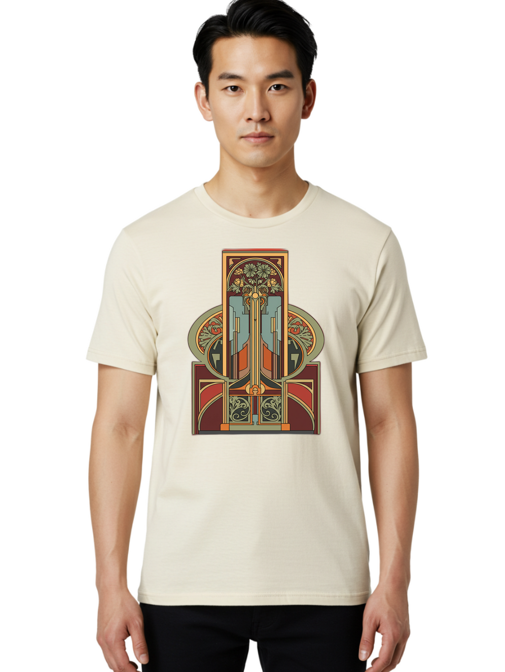 Art-Nouveau-Design Men'S Graphic Tee, 100% Cotton, Comfortable Casual Summer Wear, Machine Washable, Vintage Camera, Old Camera, Antique Camera, Black Camera, Classic Photography, Photography Equipment, Nostalgic Device, Film Camera, Bal722
