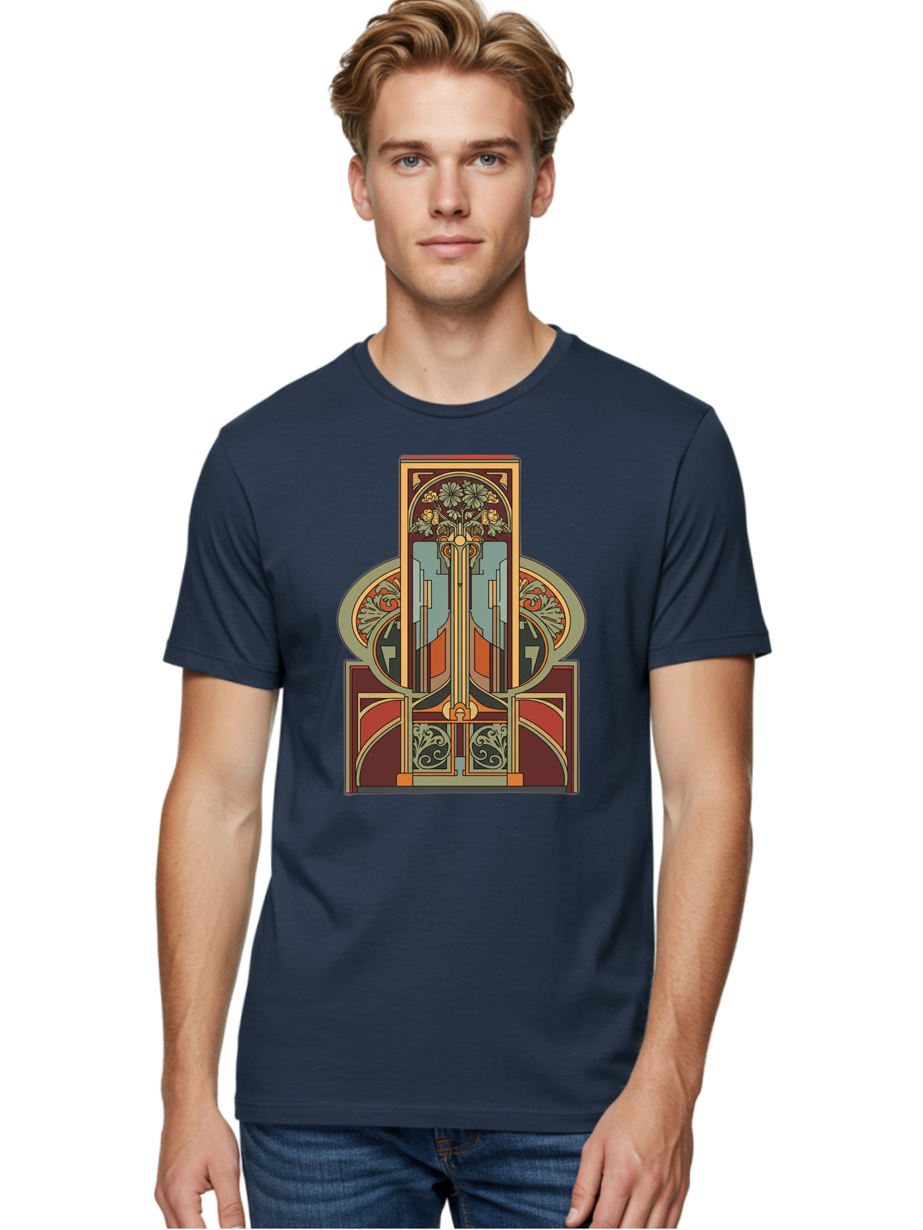 Art-Nouveau-Design Men'S Graphic Tee, 100% Cotton, Comfortable Casual Summer Wear, Machine Washable, Vintage Camera, Old Camera, Antique Camera, Black Camera, Classic Photography, Photography Equipment, Nostalgic Device, Film Camera, Bal722