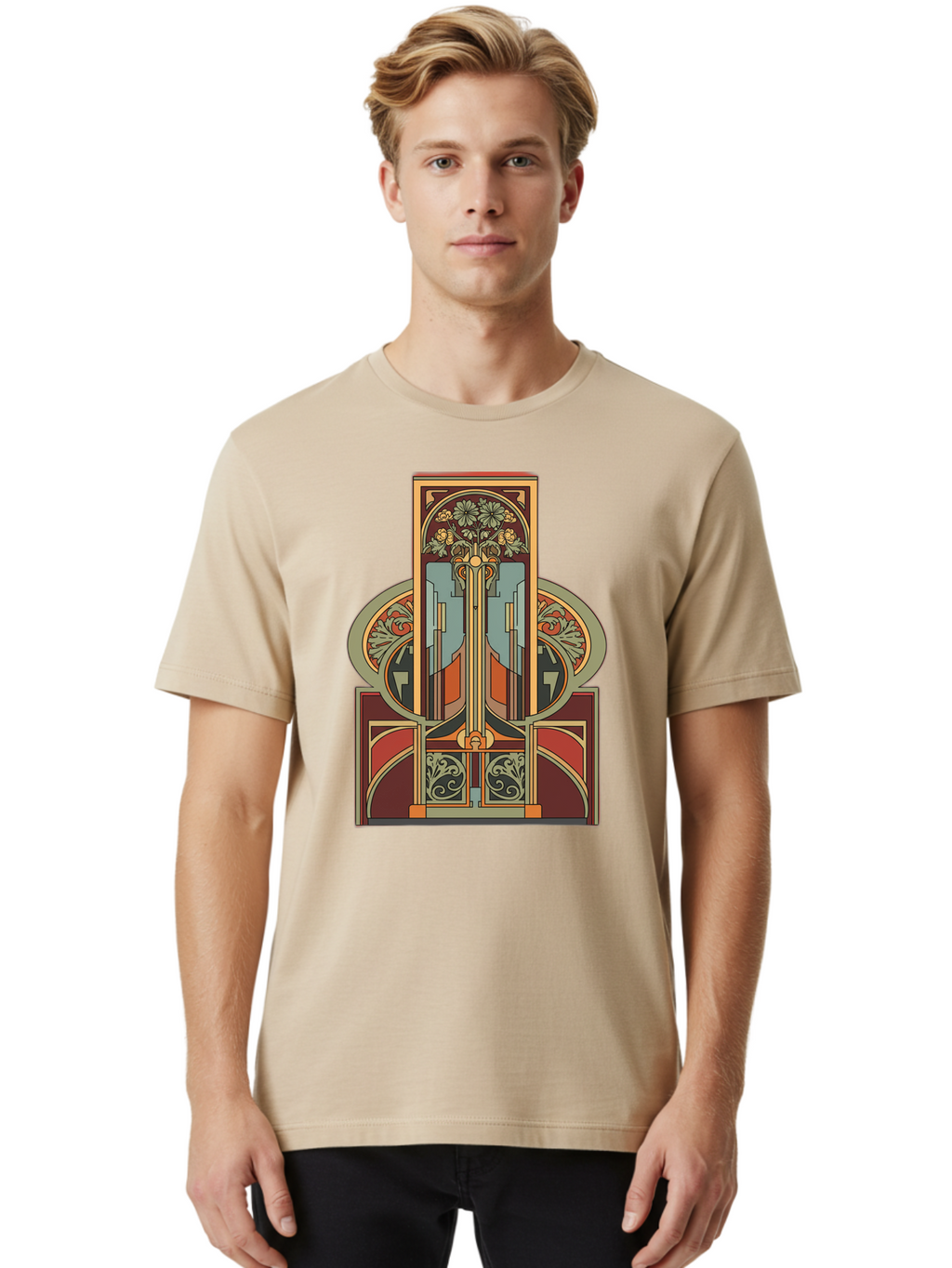 Art-Nouveau-Design Men'S Graphic Tee, 100% Cotton, Comfortable Casual Summer Wear, Machine Washable, Vintage Camera, Old Camera, Antique Camera, Black Camera, Classic Photography, Photography Equipment, Nostalgic Device, Film Camera, Bal722