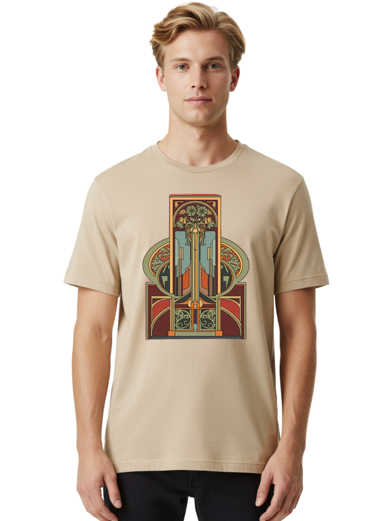 Art-Nouveau-Design Men'S Graphic Tee, 100% Cotton, Comfortable Casual Summer Wear, Machine Washable, Vintage Camera, Old Camera, Antique Camera, Black Camera, Classic Photography, Photography Equipment, Nostalgic Device, Film Camera, Bal722