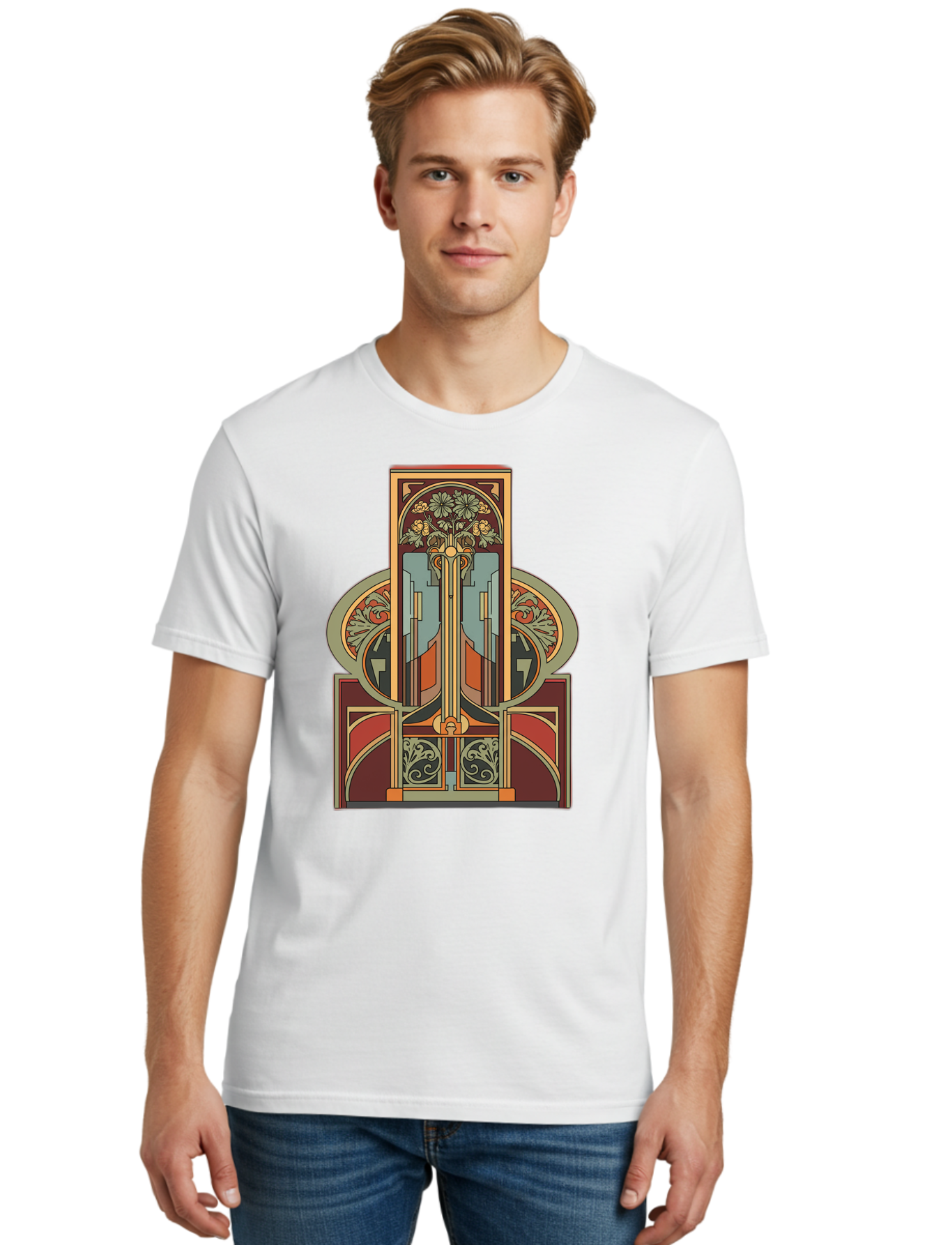 Art-Nouveau-Design Men'S Graphic Tee, 100% Cotton, Comfortable Casual Summer Wear, Machine Washable, Vintage Camera, Old Camera, Antique Camera, Black Camera, Classic Photography, Photography Equipment, Nostalgic Device, Film Camera, Bal722