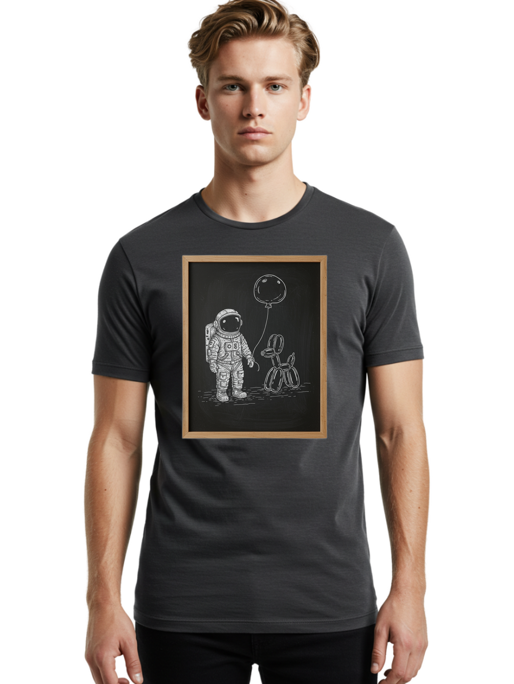 Astronaut-And-Balloon-Dog-1 Men'S Graphic Tee, 100% Cotton, Comfortable Casual Summer Wear, Machine Washable, Vintage Camera, Old Camera, Antique Camera, Black Camera, Classic Photography, Photography Equipment, Nostalgic Device, Film Camera, Bal723
