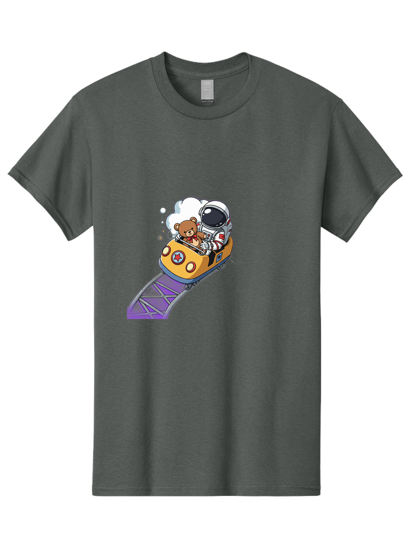 Astronaut-And-Teddy-Bear-Rollercoaster-Ride Men'S Graphic Tee, 100% Cotton, Comfortable Casual Summer Wear, Machine Washable, Vintage Camera, Old Camera, Antique Camera, Black Camera, Classic Photography, Photography Equipment, Bal726