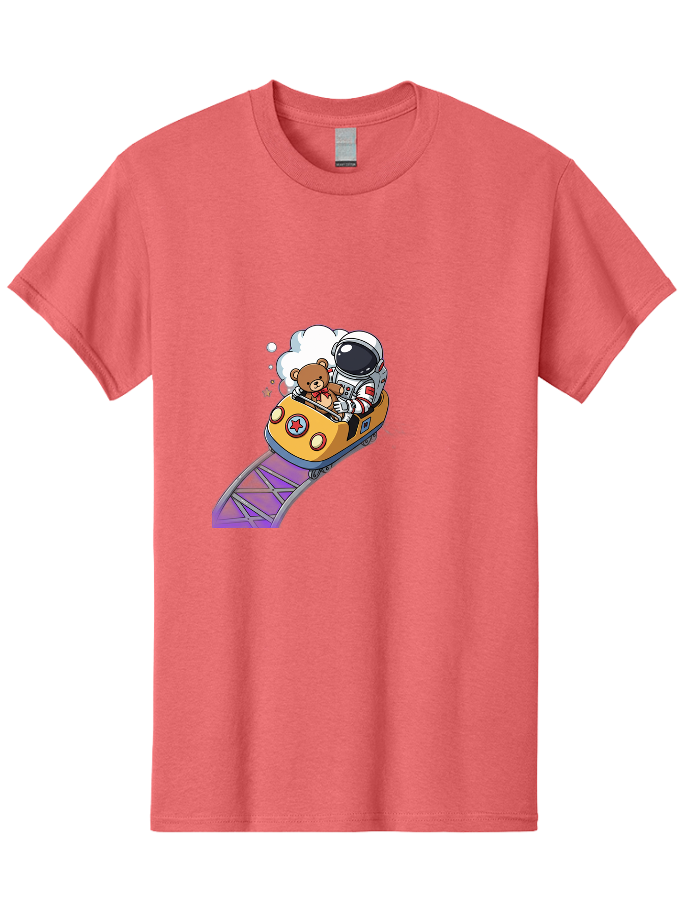Astronaut-And-Teddy-Bear-Rollercoaster-Ride Men'S Graphic Tee, 100% Cotton, Comfortable Casual Summer Wear, Machine Washable, Vintage Camera, Old Camera, Antique Camera, Black Camera, Classic Photography, Photography Equipment, Bal726