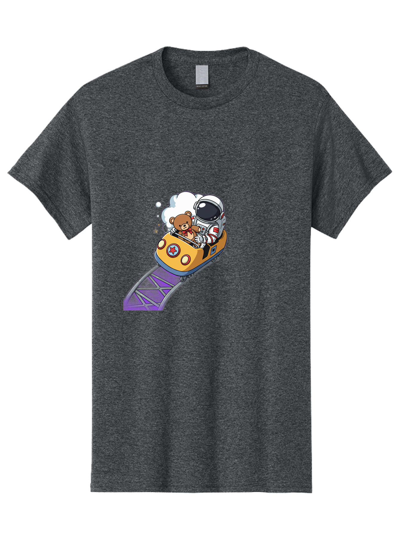 Astronaut-And-Teddy-Bear-Rollercoaster-Ride Men'S Graphic Tee, 100% Cotton, Comfortable Casual Summer Wear, Machine Washable, Vintage Camera, Old Camera, Antique Camera, Black Camera, Classic Photography, Photography Equipment, Bal726