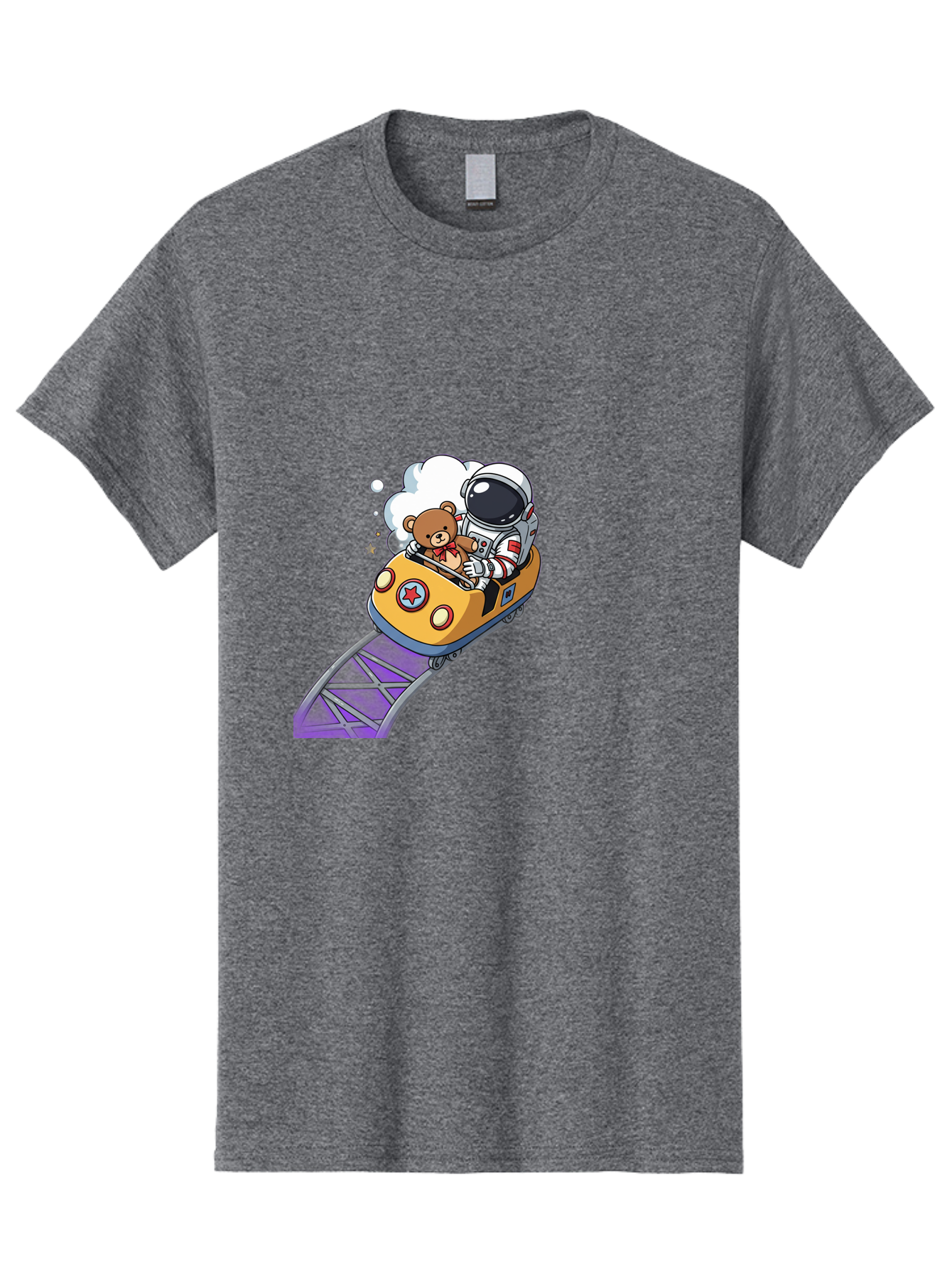 Astronaut-And-Teddy-Bear-Rollercoaster-Ride Men'S Graphic Tee, 100% Cotton, Comfortable Casual Summer Wear, Machine Washable, Vintage Camera, Old Camera, Antique Camera, Black Camera, Classic Photography, Photography Equipment, Bal726