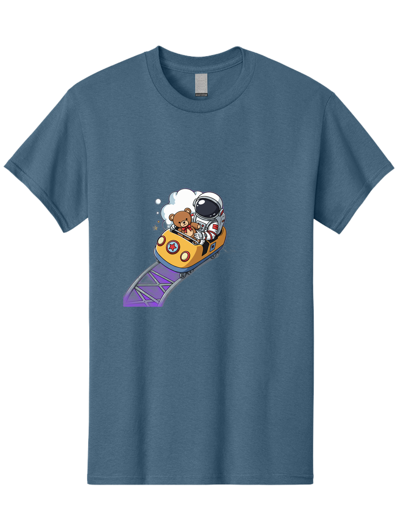 Astronaut-And-Teddy-Bear-Rollercoaster-Ride Men'S Graphic Tee, 100% Cotton, Comfortable Casual Summer Wear, Machine Washable, Vintage Camera, Old Camera, Antique Camera, Black Camera, Classic Photography, Photography Equipment, Bal726
