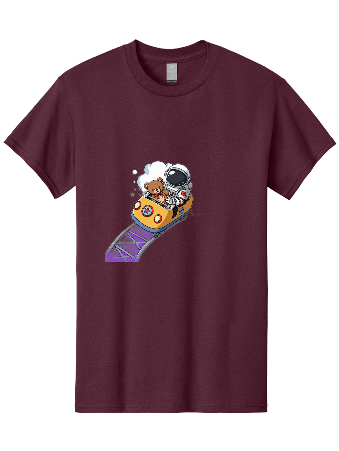 Astronaut-And-Teddy-Bear-Rollercoaster-Ride Men'S Graphic Tee, 100% Cotton, Comfortable Casual Summer Wear, Machine Washable, Vintage Camera, Old Camera, Antique Camera, Black Camera, Classic Photography, Photography Equipment, Bal726