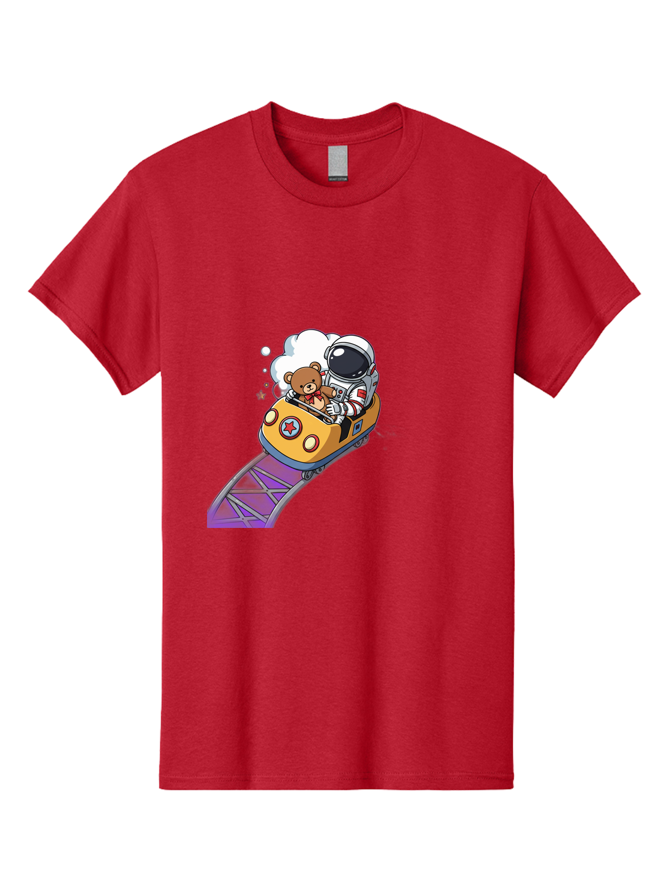 Astronaut-And-Teddy-Bear-Rollercoaster-Ride Men'S Graphic Tee, 100% Cotton, Comfortable Casual Summer Wear, Machine Washable, Vintage Camera, Old Camera, Antique Camera, Black Camera, Classic Photography, Photography Equipment, Bal726