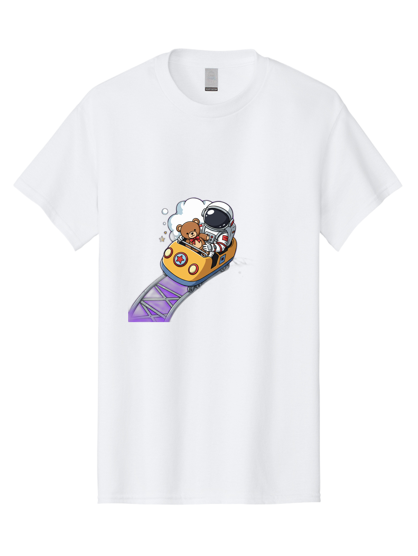 Astronaut-And-Teddy-Bear-Rollercoaster-Ride Men'S Graphic Tee, 100% Cotton, Comfortable Casual Summer Wear, Machine Washable, Vintage Camera, Old Camera, Antique Camera, Black Camera, Classic Photography, Photography Equipment, Bal726
